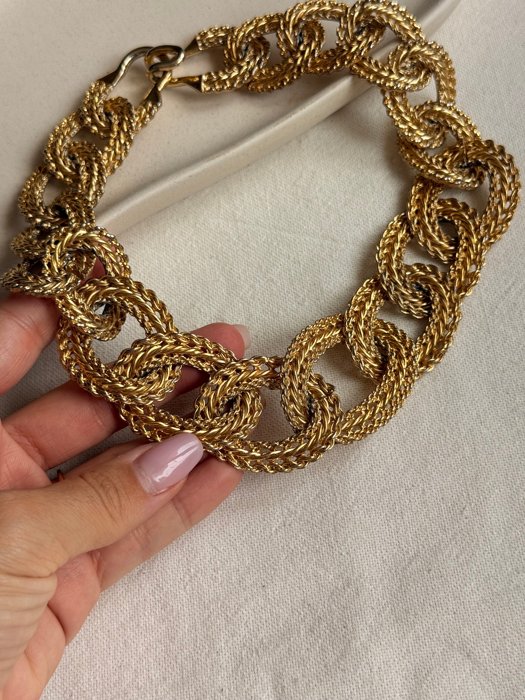 Collier doré vintage - Maillons torsadés