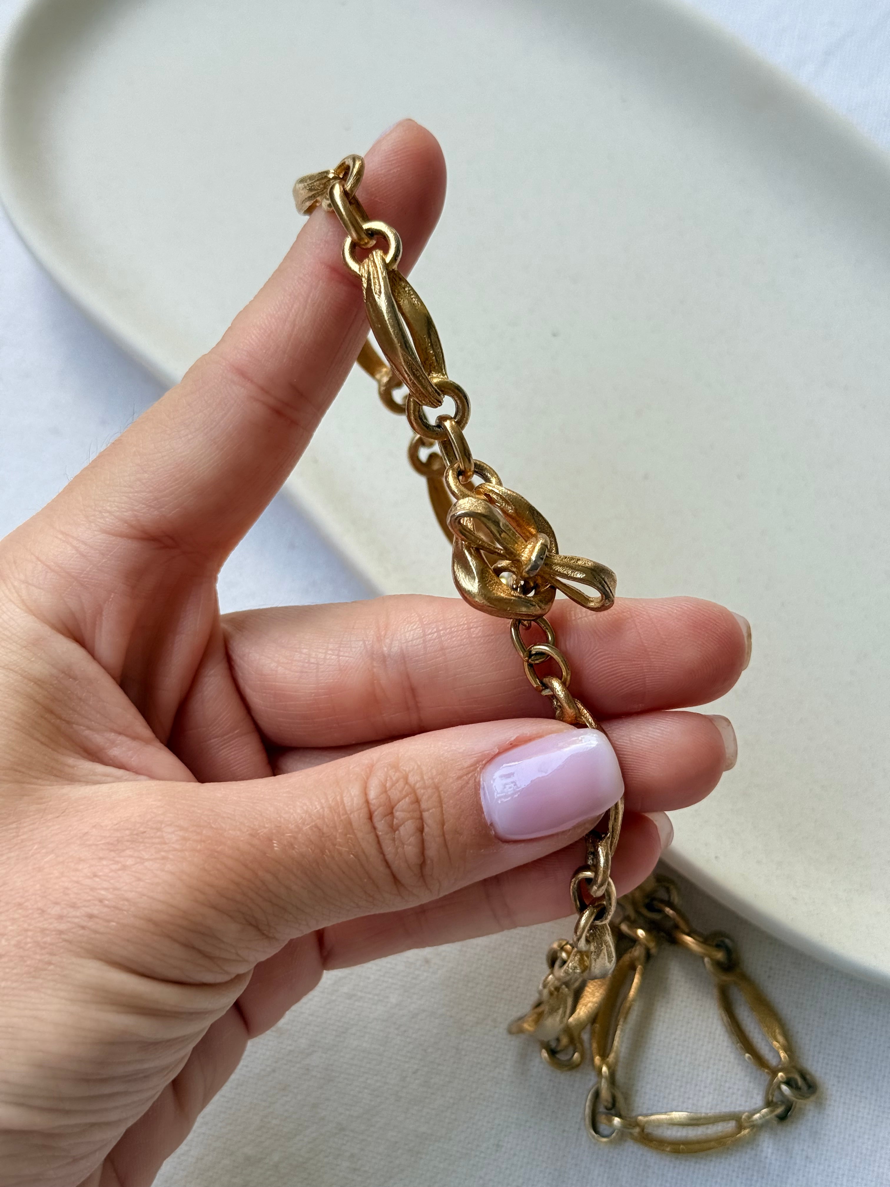 Collier Guy Laroche vintage - Maillons ajourés dorés