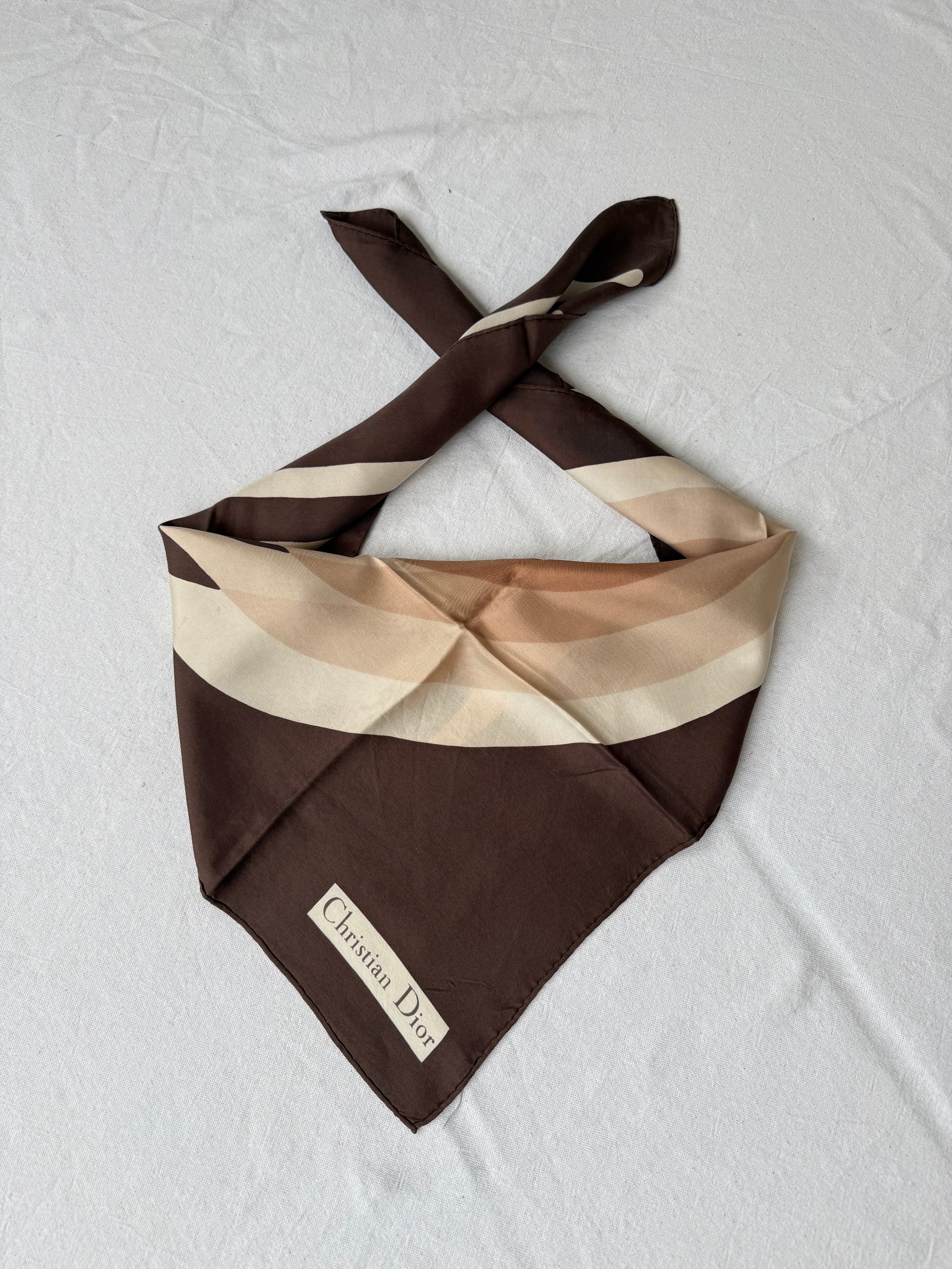 Christian Dior scarf – D graphic pattern brown beige