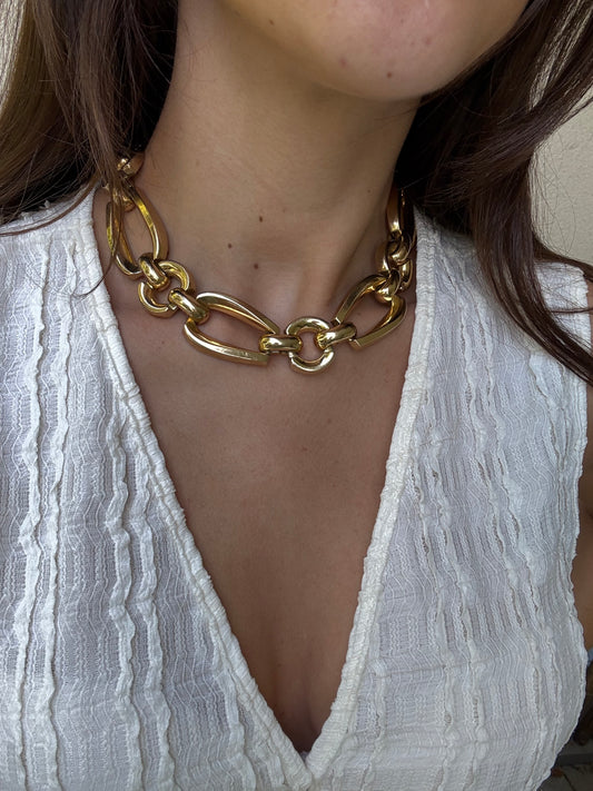 Collier Grossé vintage - Grosse maille dorée