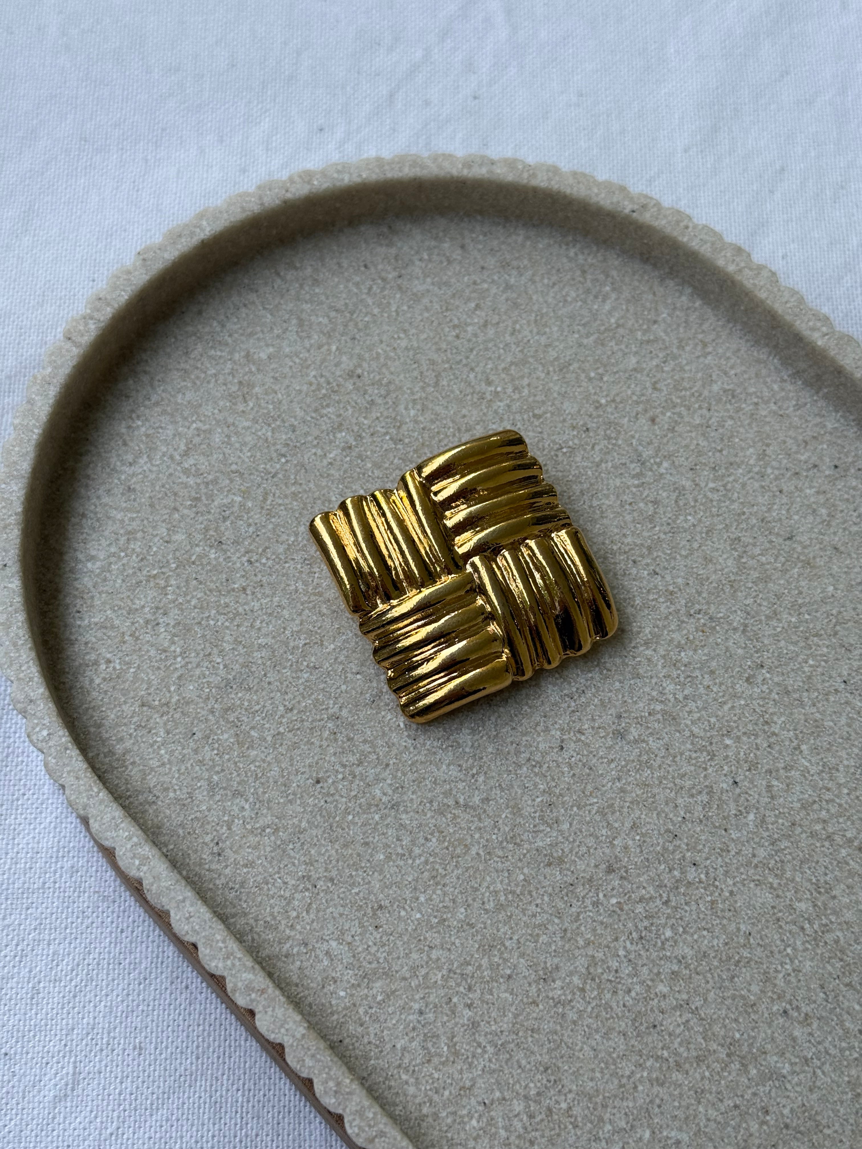 Anneau de foulard vintage - Relief texturé doré