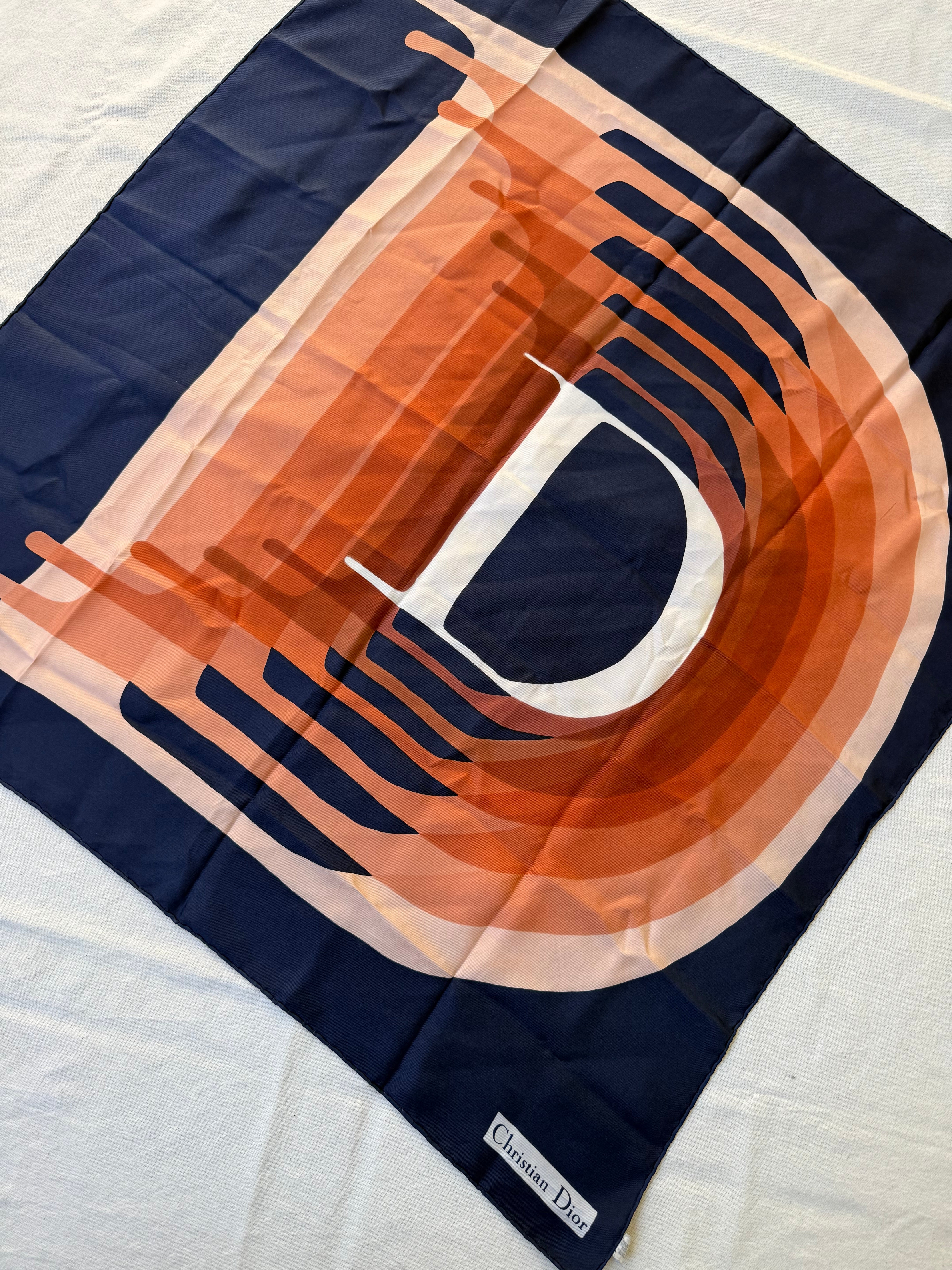 Christian Dior Scarf – Blue D Graphic Motif