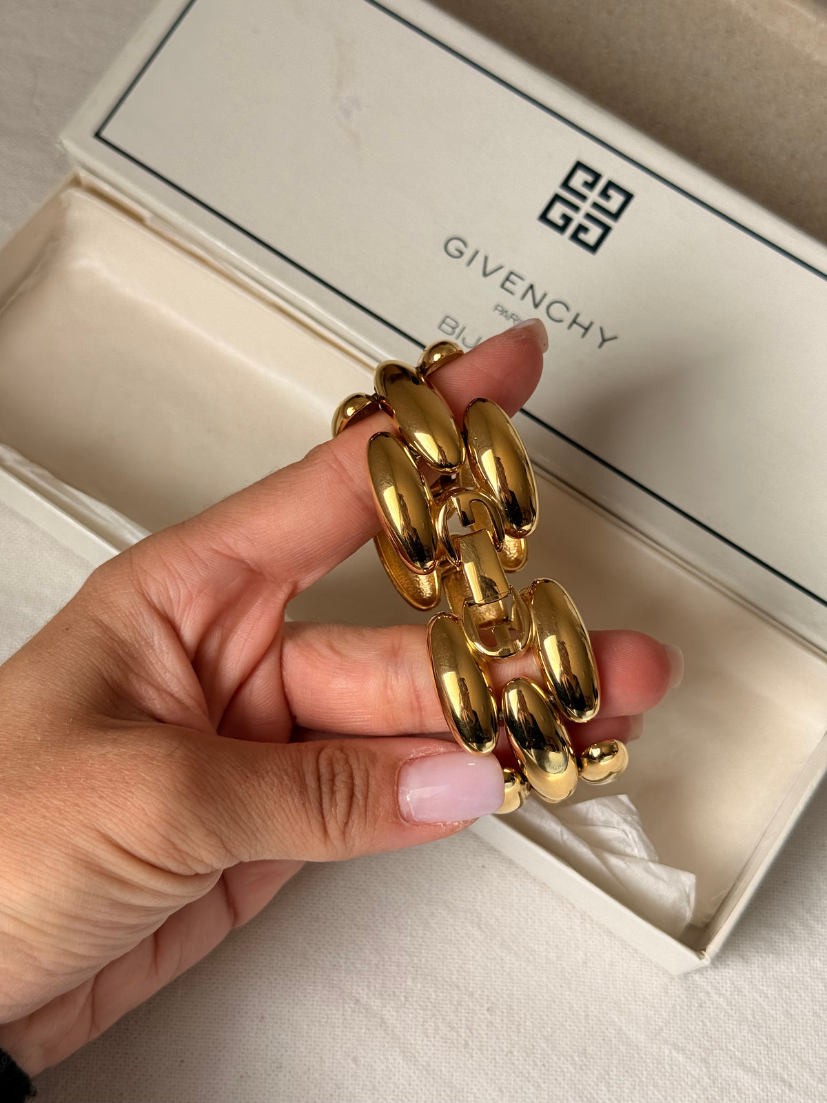 Bracelet Givenchy vintage - Maille XXL dorée
