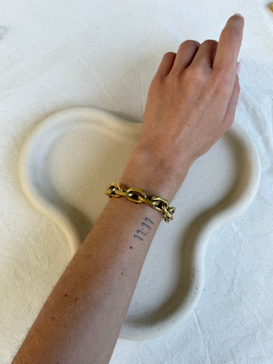 Bracelet vintage - Maille gourmette dorée