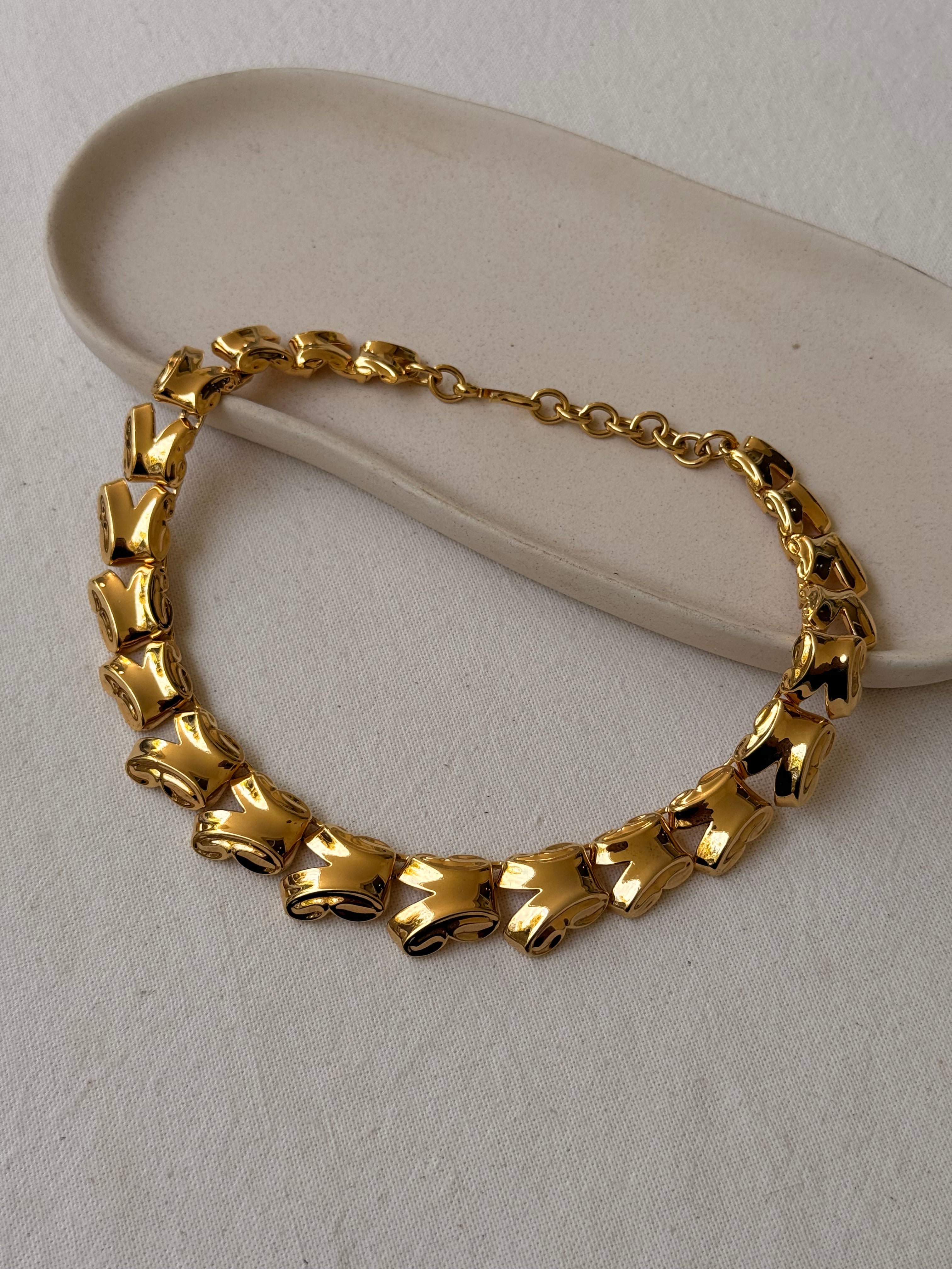 Collier Monet vintage - Maillons sculpturaux