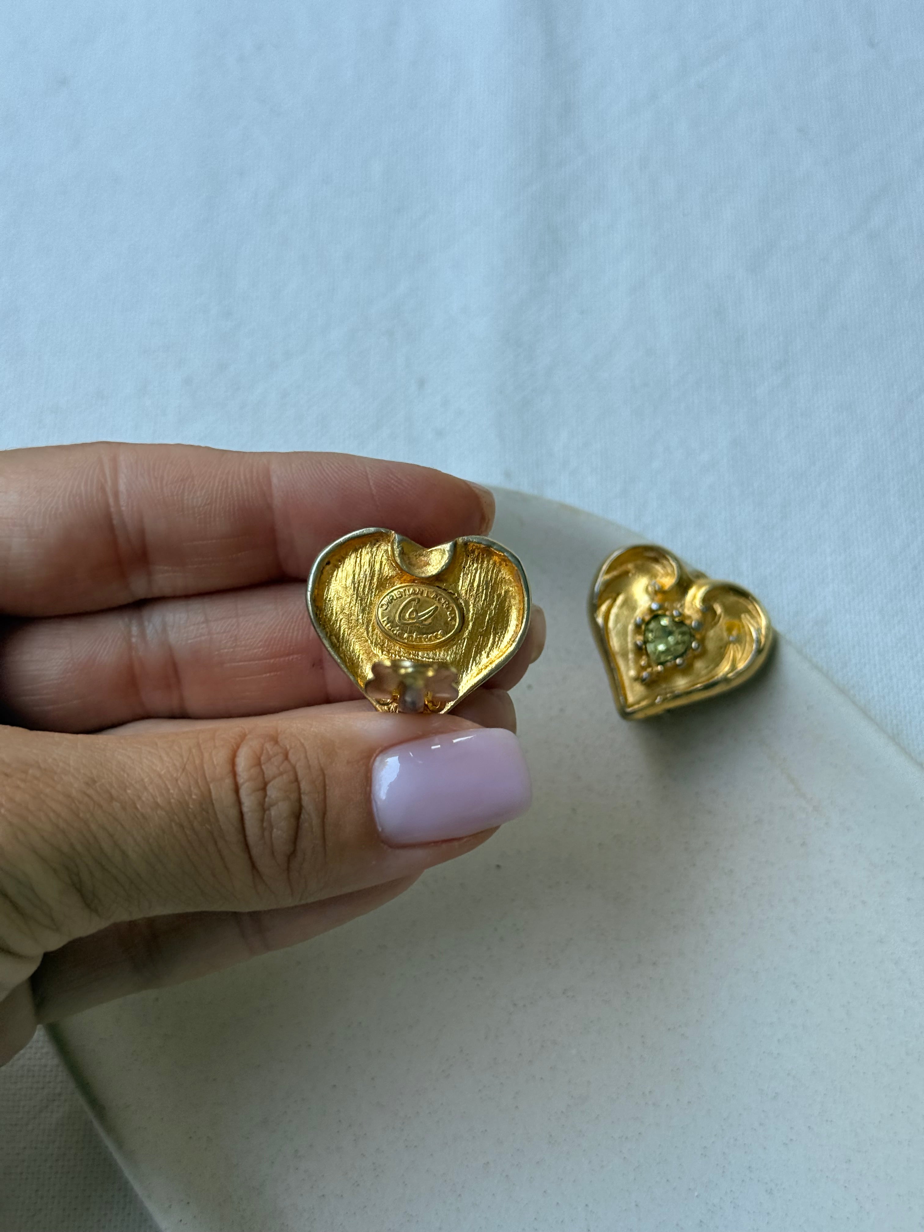 Boucles d'oreilles Christian Lacroix - Cœurs dorés