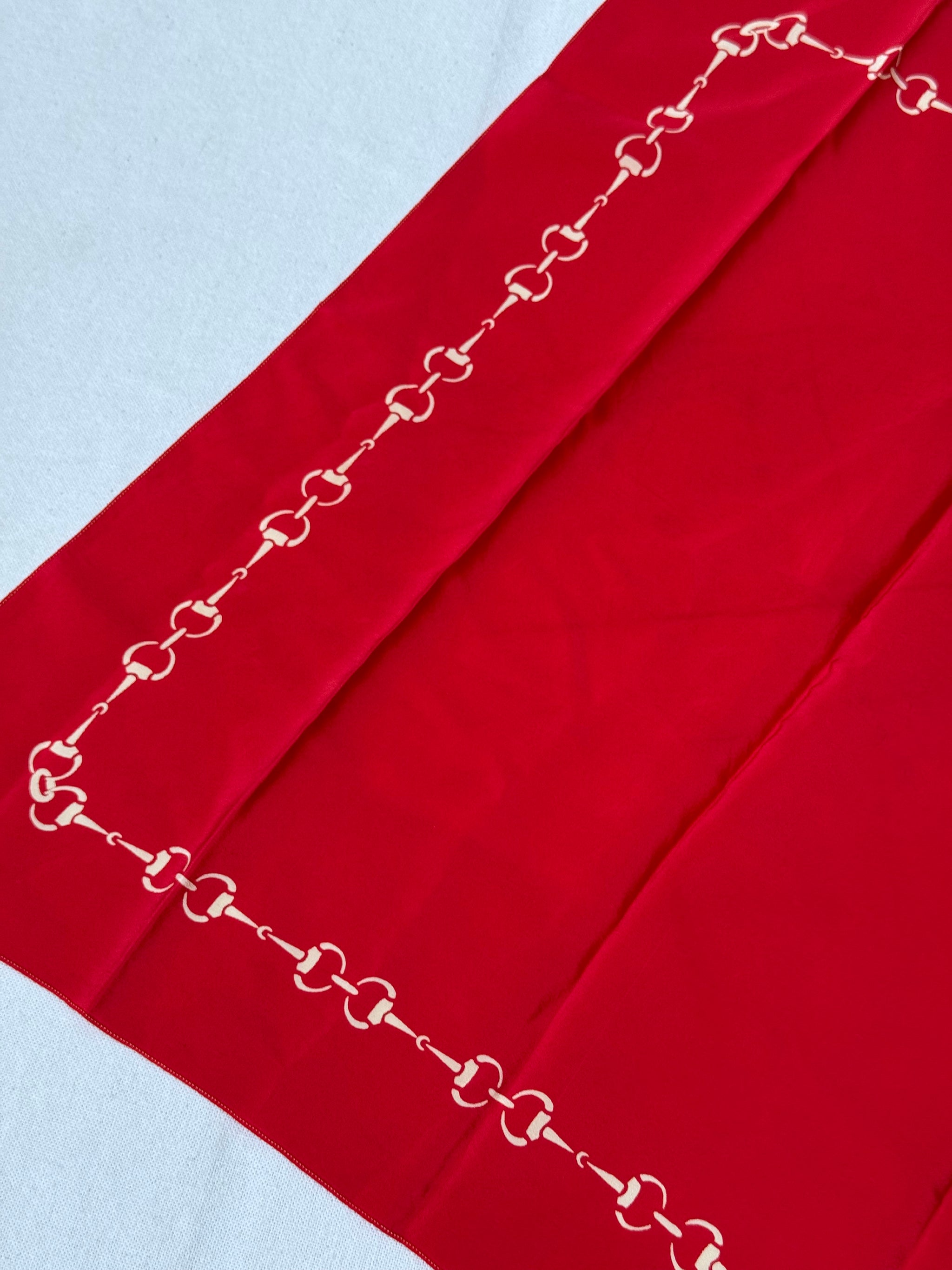 Celine Scarf – Red chain print