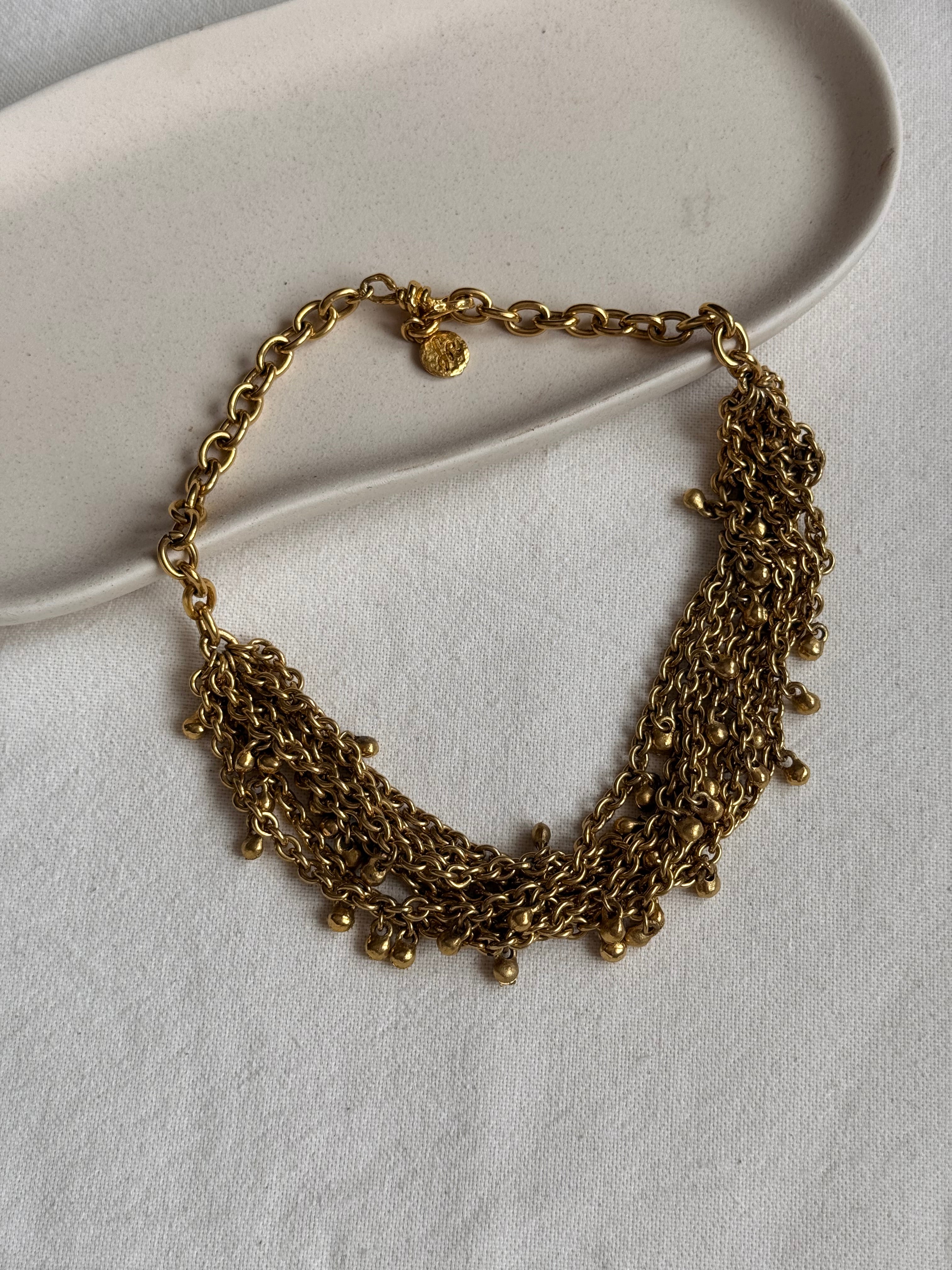 Collier Sonia Rykiel vintage - Cascade de chaînes dorées