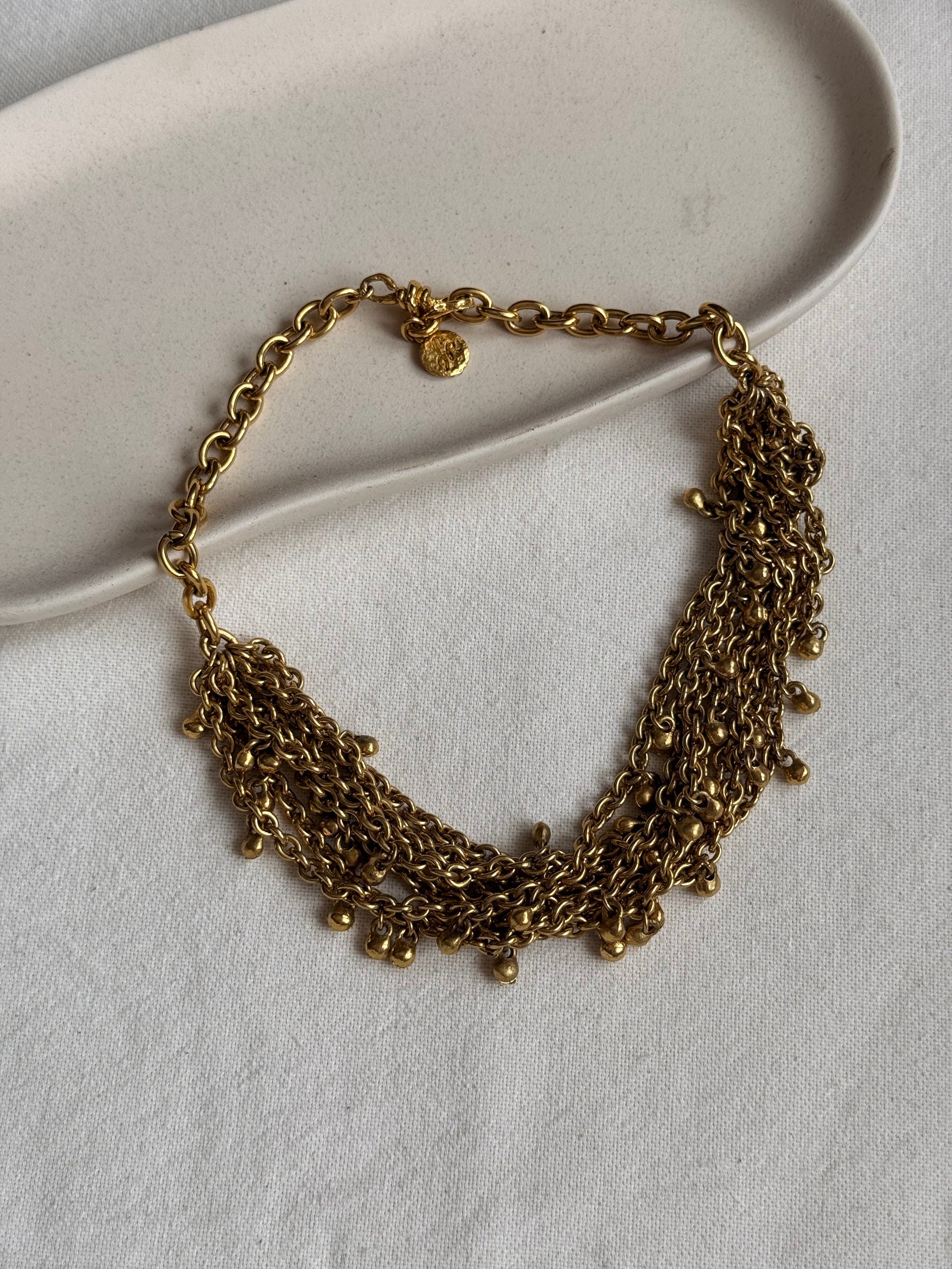 Collier Sonia Rykiel vintage - Cascade de chaînes dorées