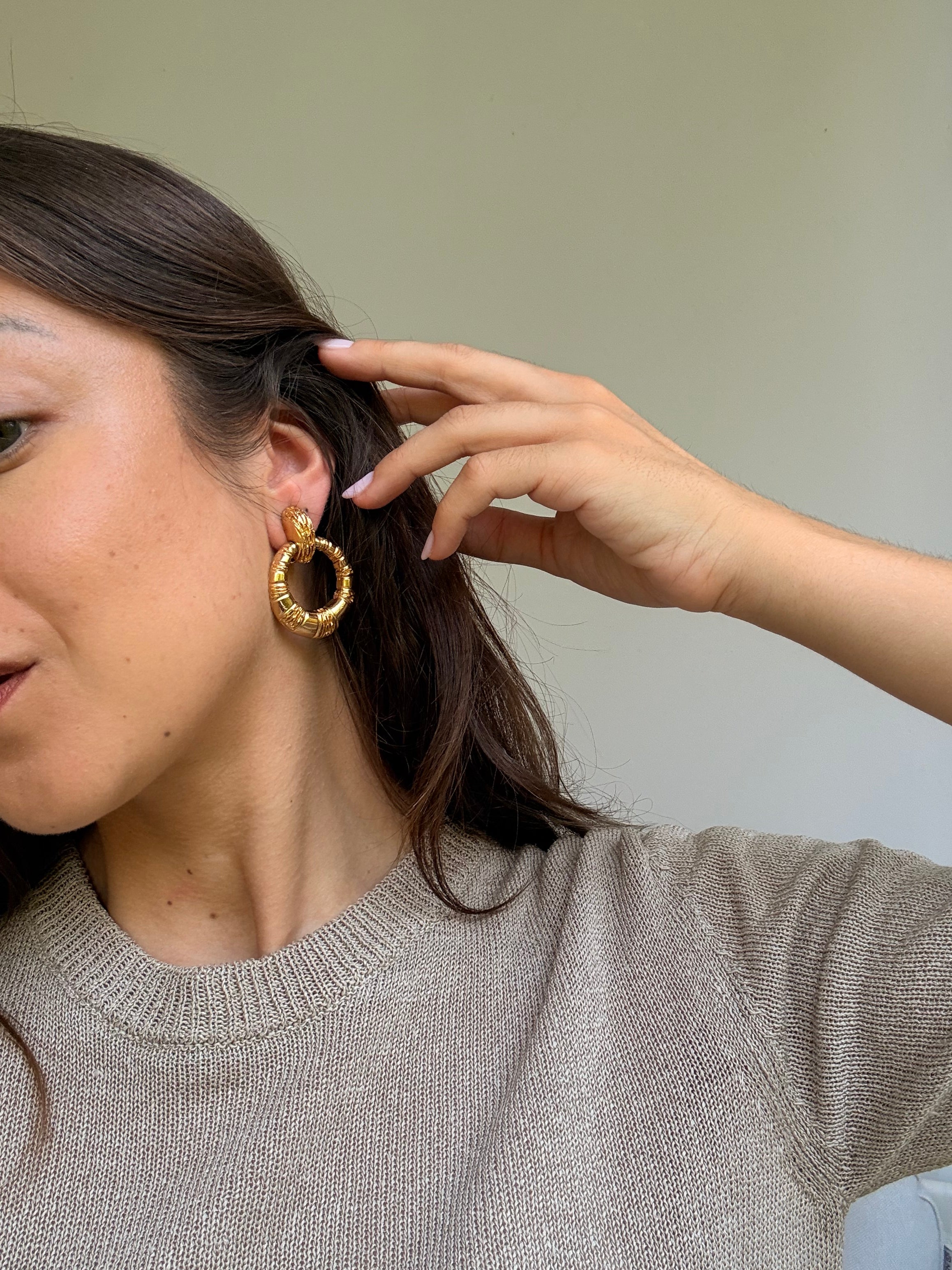 Boucles d’oreilles Christian Dior vintage - Pendantes dorées
