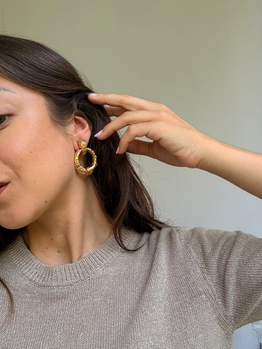 Boucles d’oreilles Christian Dior vintage - Pendantes dorées