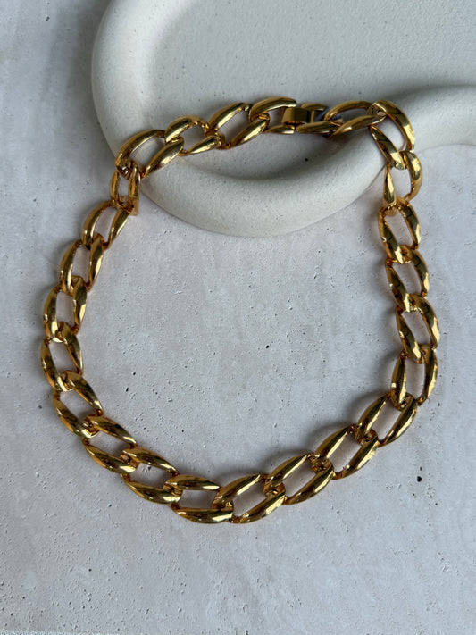 Collier doré vintage - Maille gourmette dorée