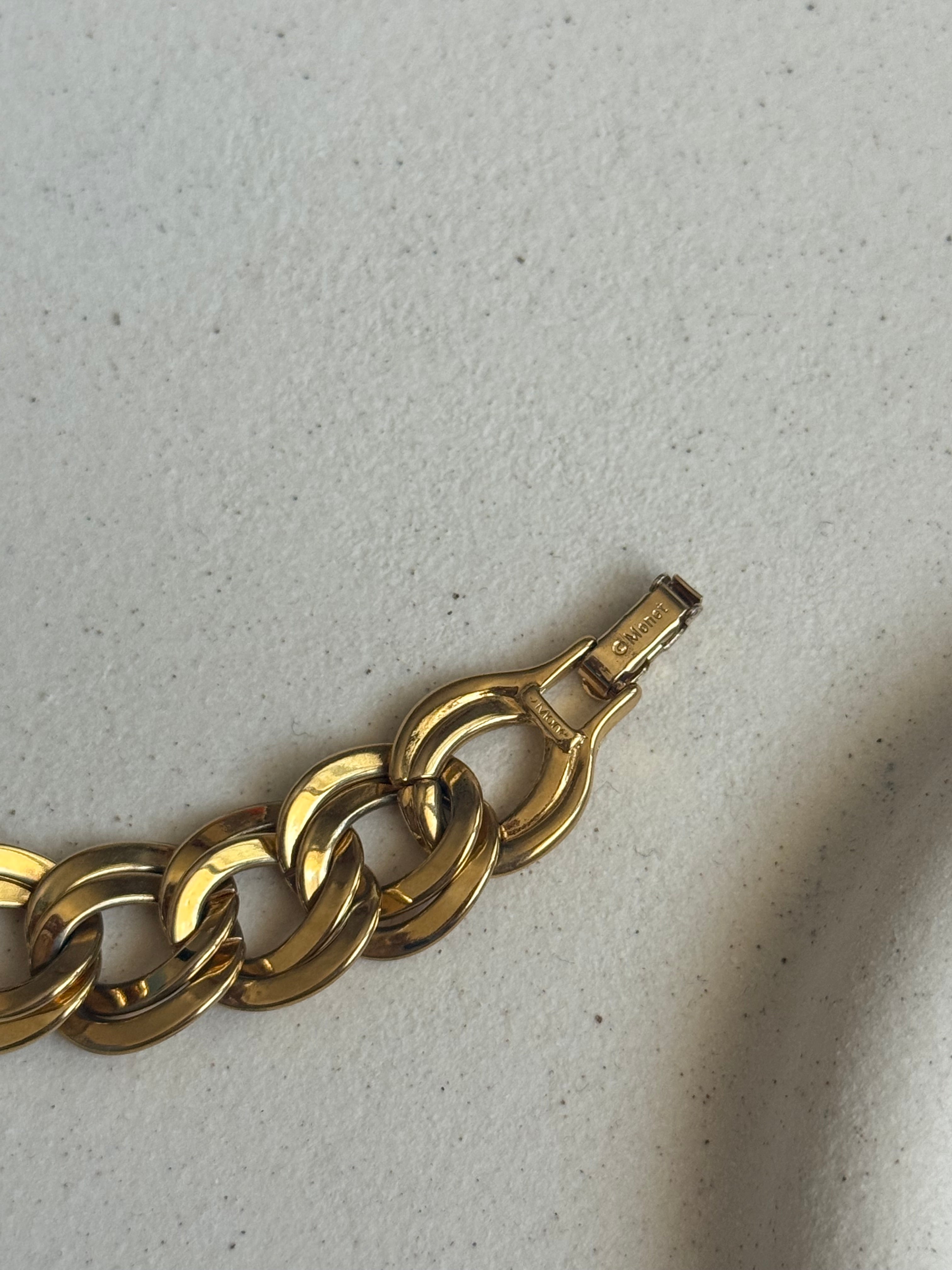 Vintage Monet Bracelet - Gold Tone Mesh