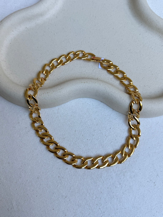 Collier doré vintage - Chaine gourmette dorée