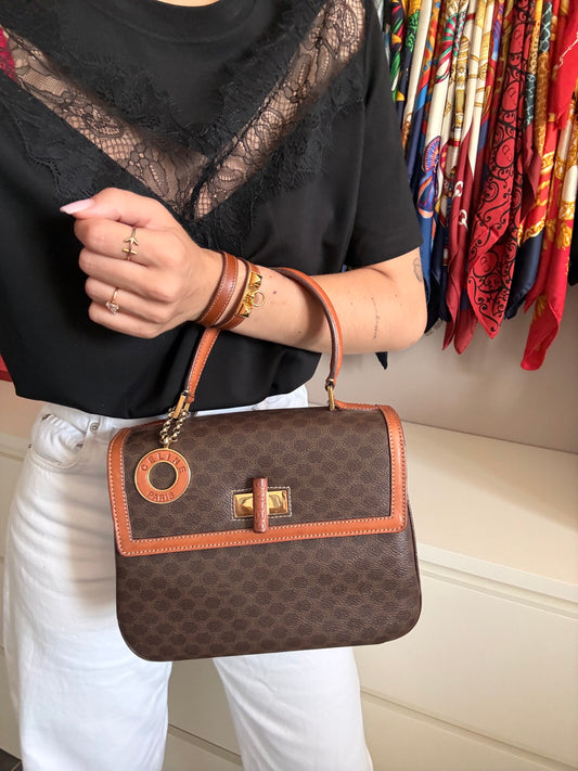 Sac Céline vintage - Turn Lock toile macadam triomphe