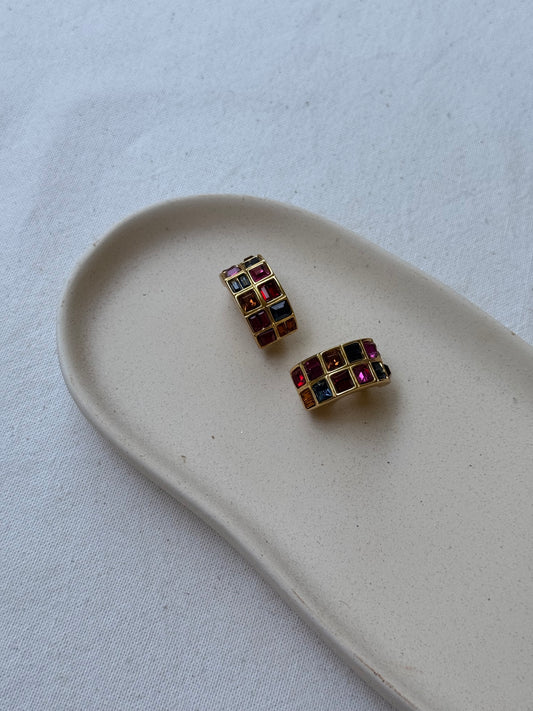 Boucles d’oreilles YSL vintage - Créoles multicolores
