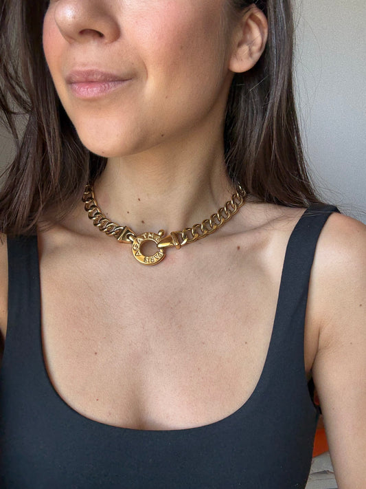 Collier Agatha Vintage - Maille dorée
