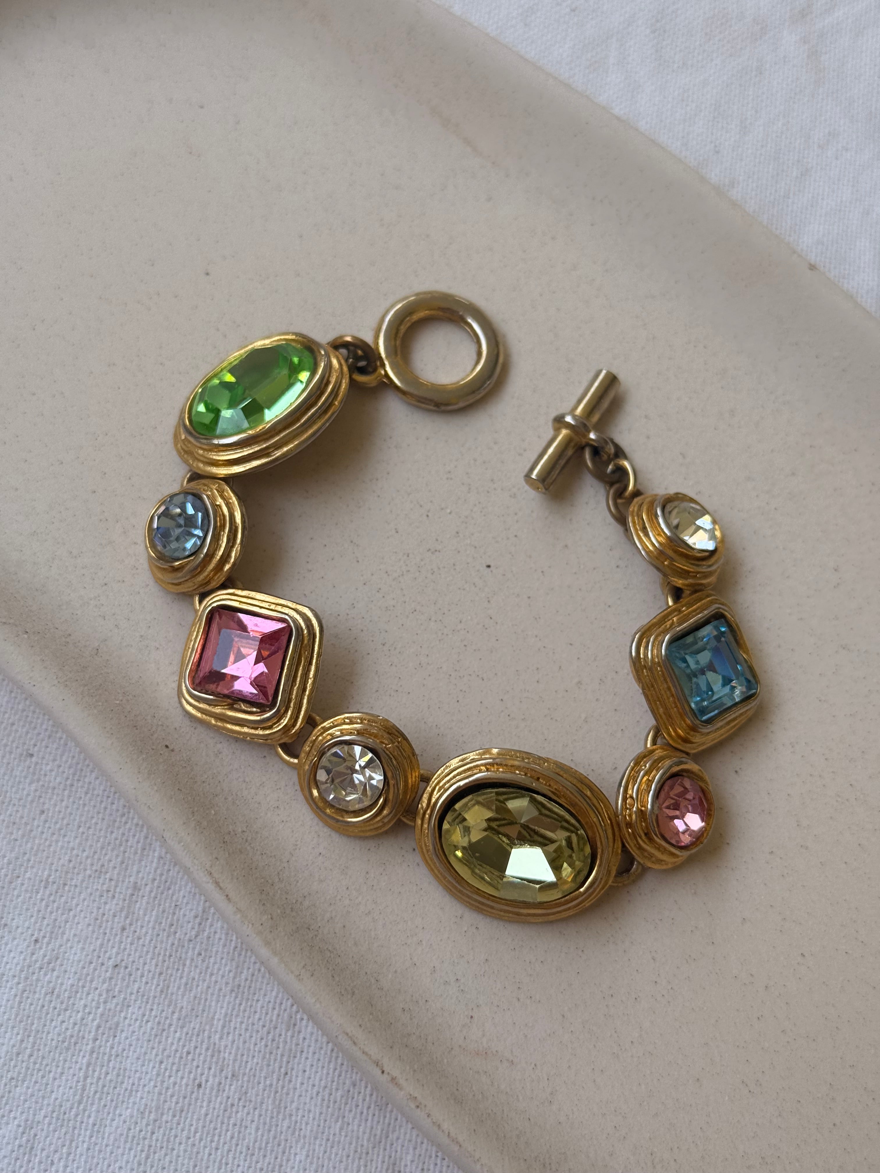 Bracelet Édouard Rambaud vintage - Cristaux multicolores