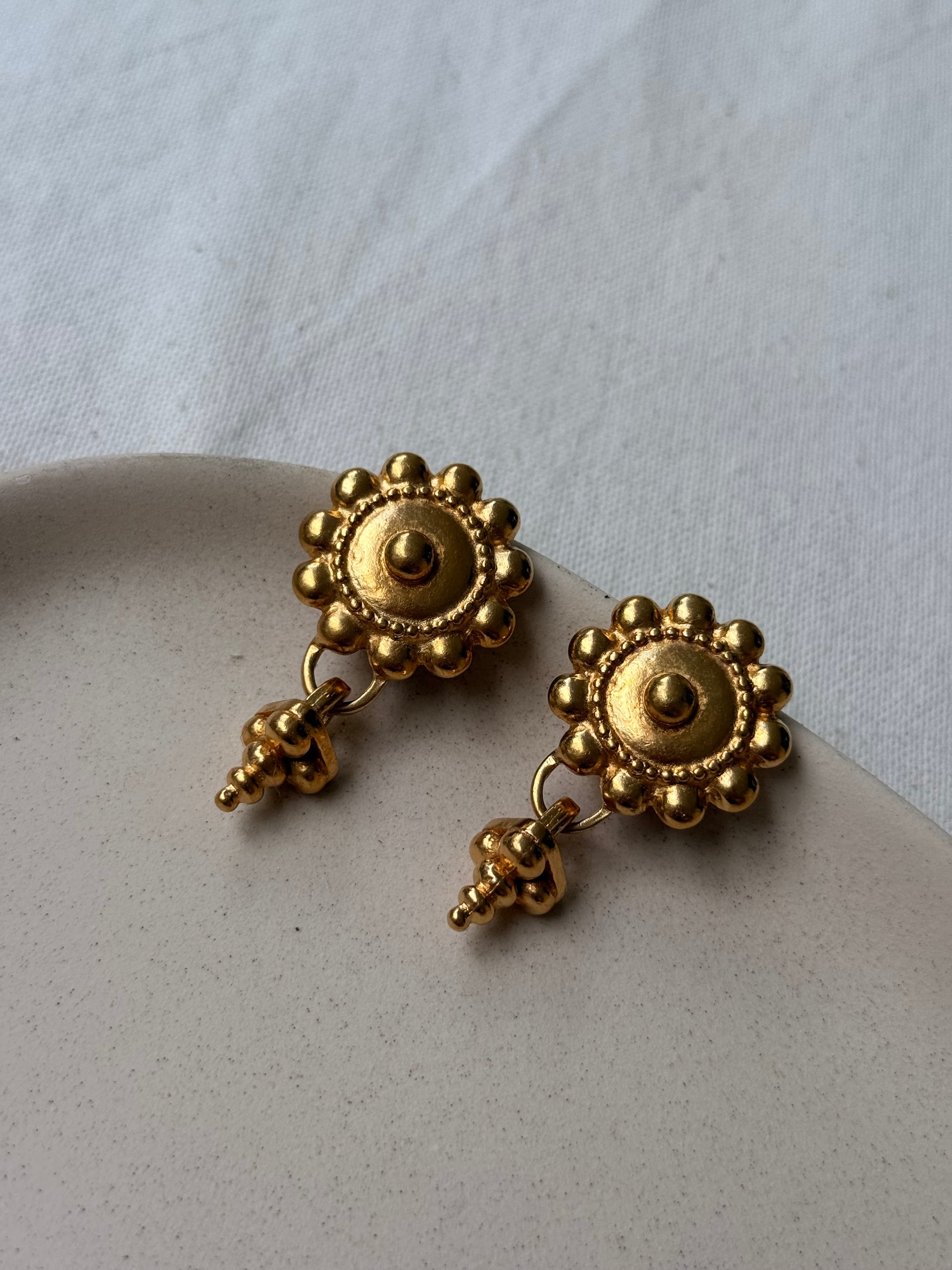 Boucles d’oreilles Anica vintage - Pendantes dorées à pampilles
