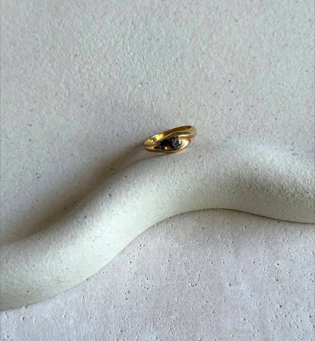 Bague vintage - Strass central