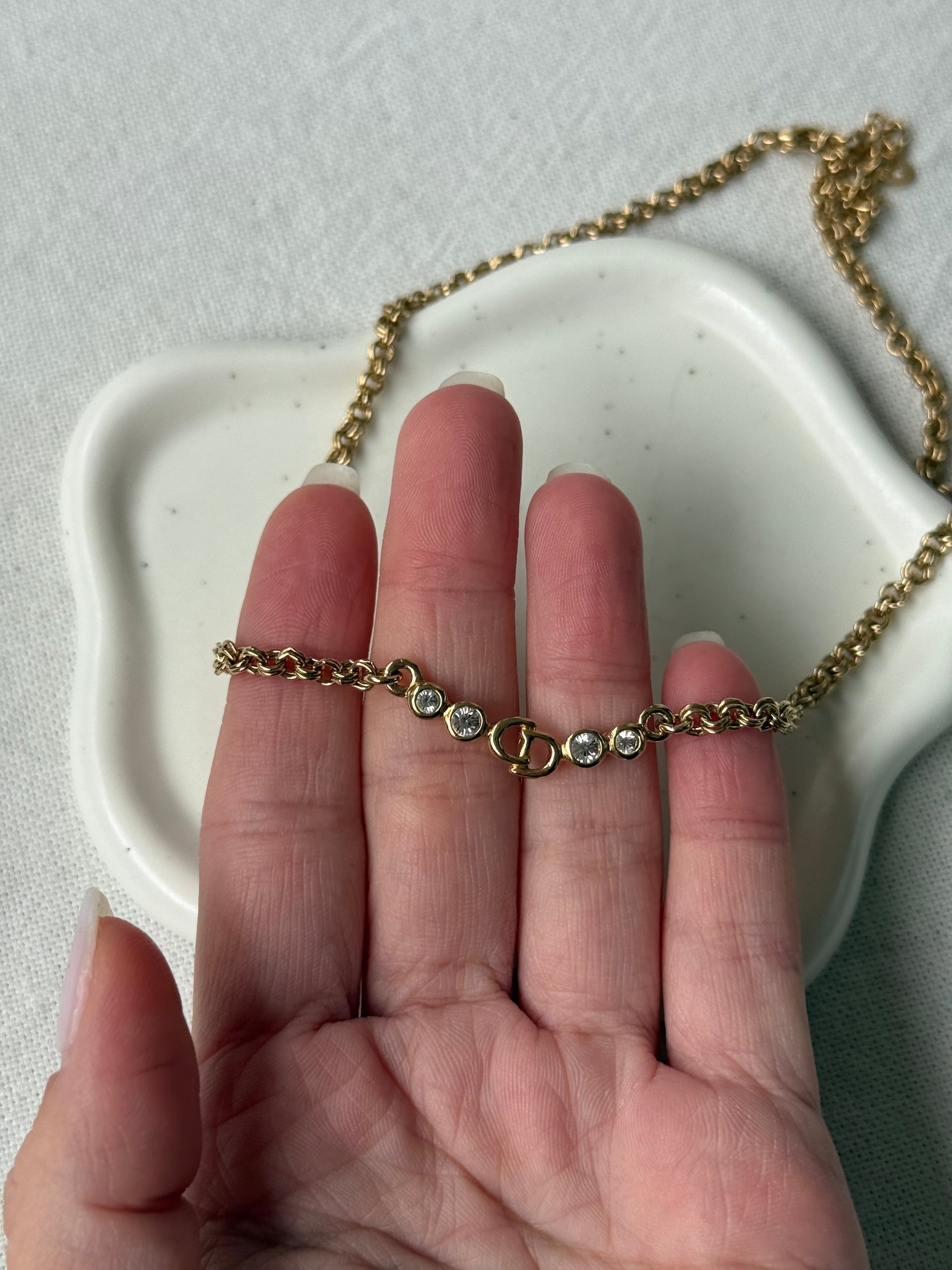 Collier Christian Dior vintage - CD strass