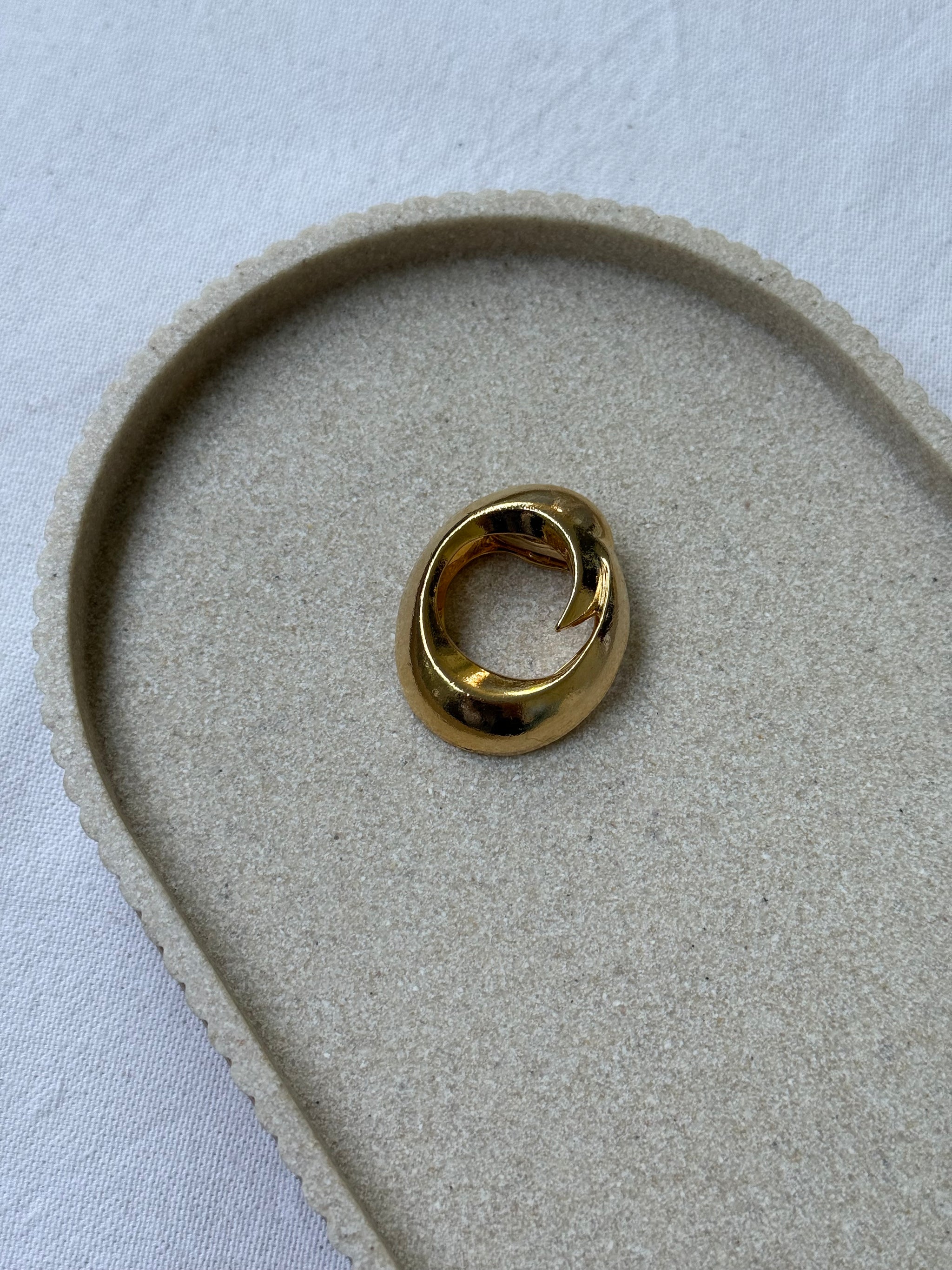 Anneau de foulard vintage - Anneau stylisé doré