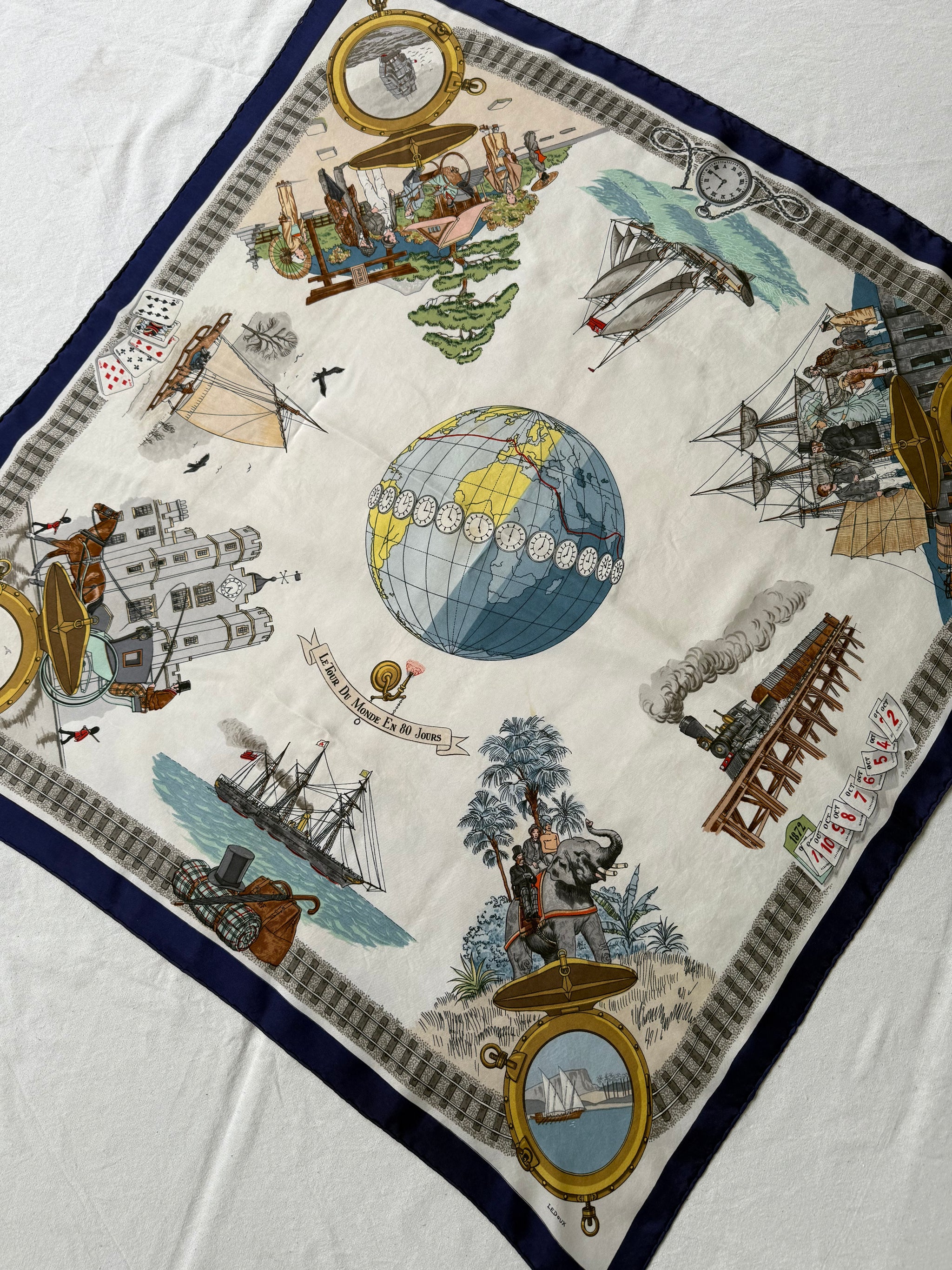 Foulard Hermès – Modèle Le Tour du Monde en 80 jours