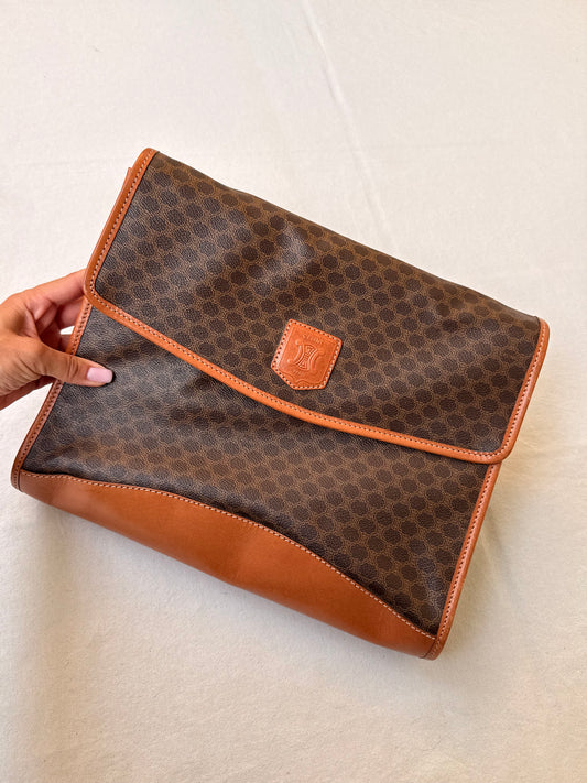 Pochette Céline vintage - Format cartable toile macadam