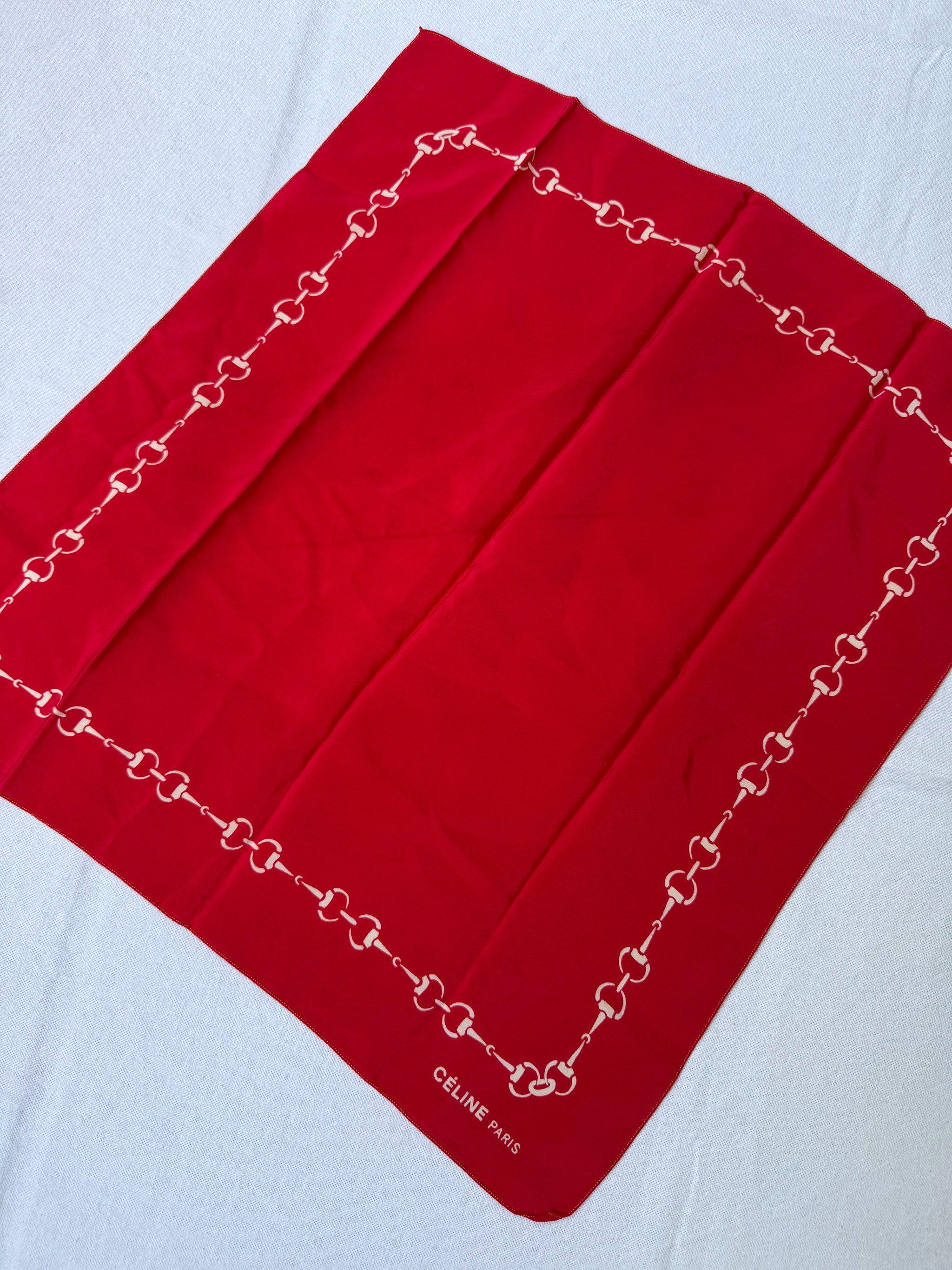 Celine Scarf – Red chain print
