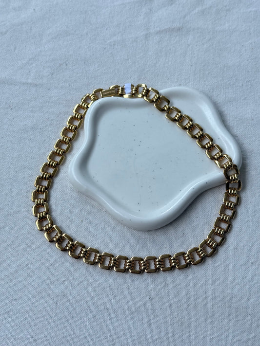 Collier doré vintage - Maillons carrés dorés