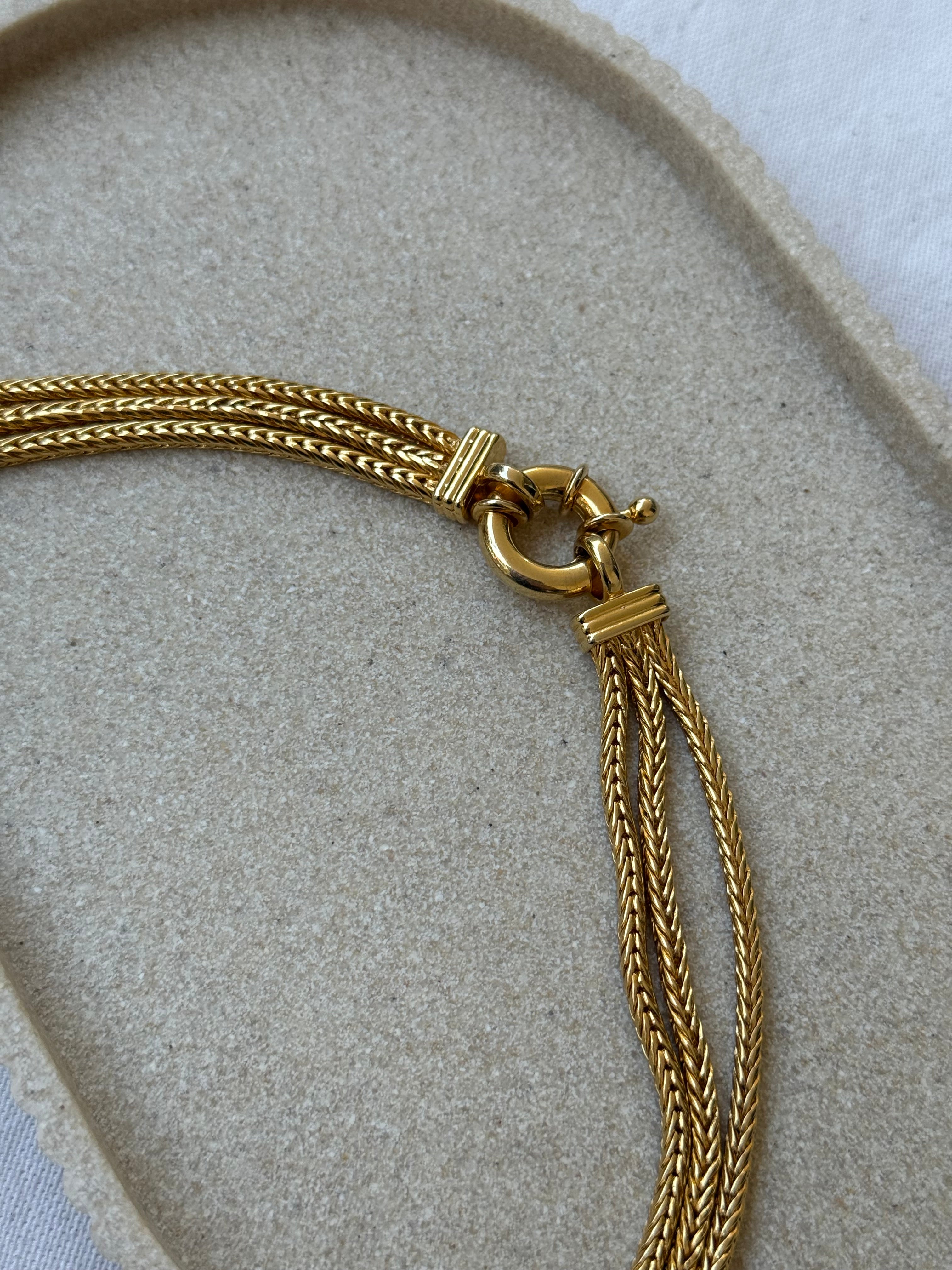 Collier doré vintage - Maille serpent multi-rangs