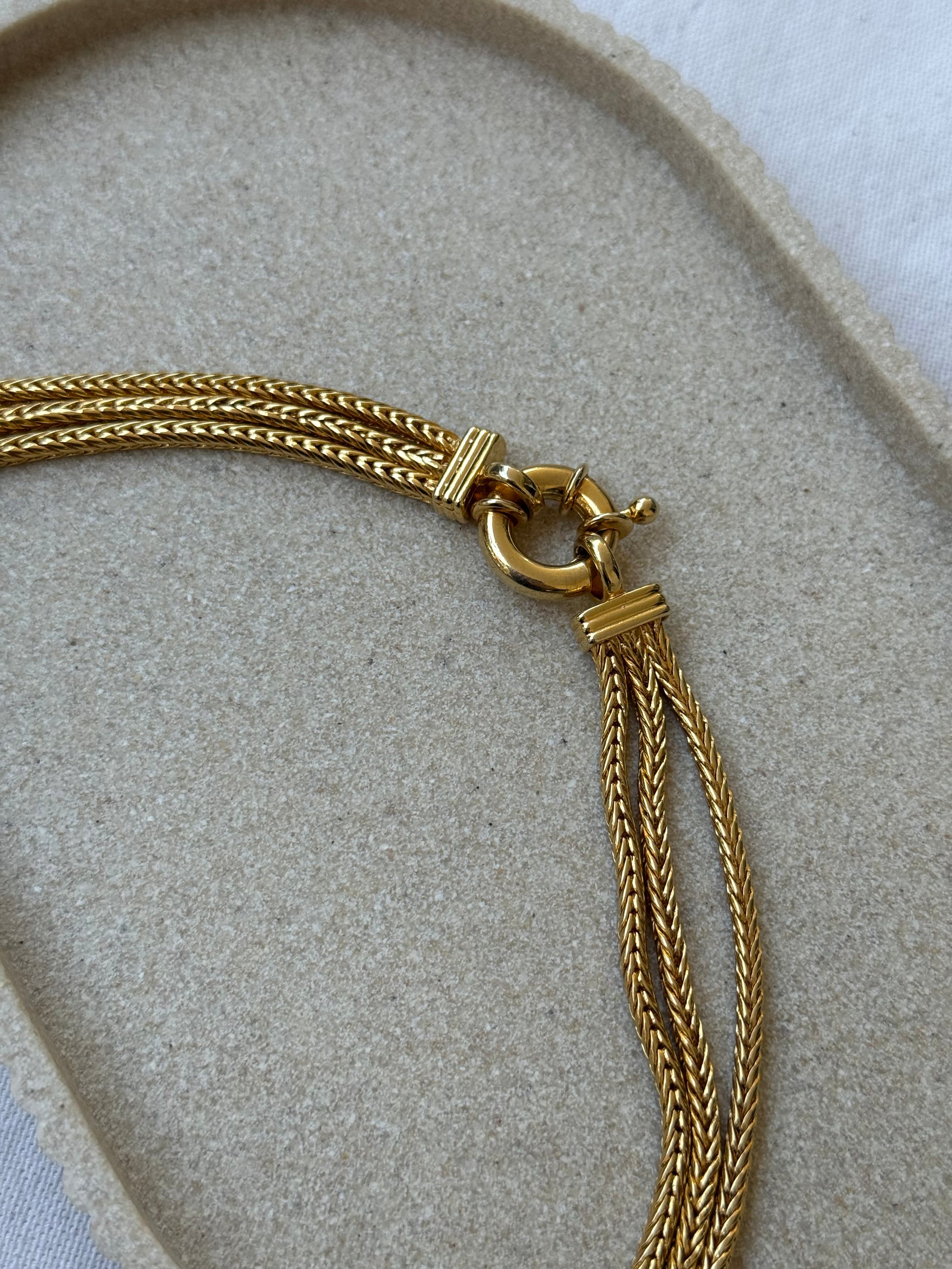 Collier doré vintage - Maille serpent multi-rangs