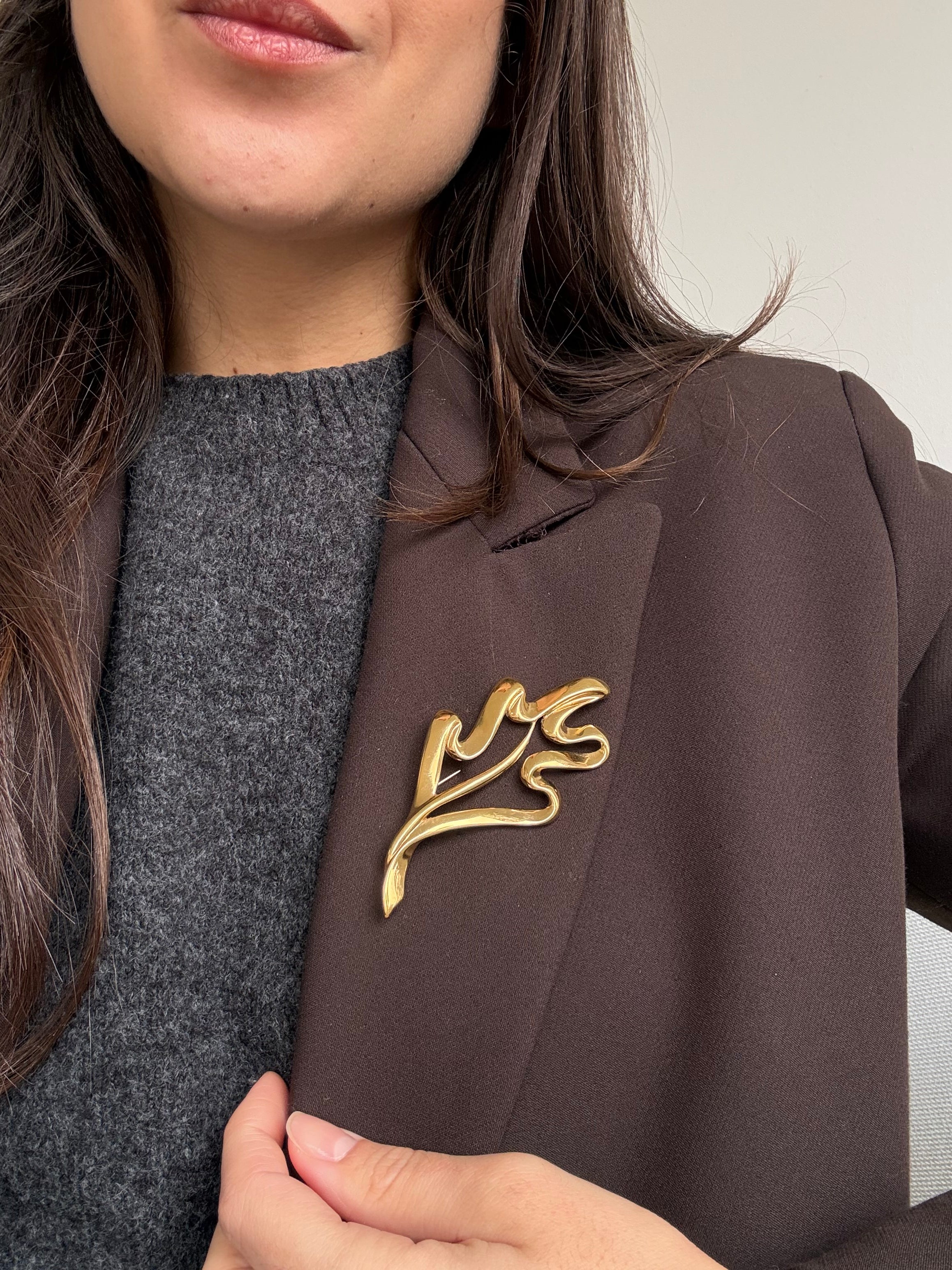 Broche Trifari vintage - Feuillage ajouré