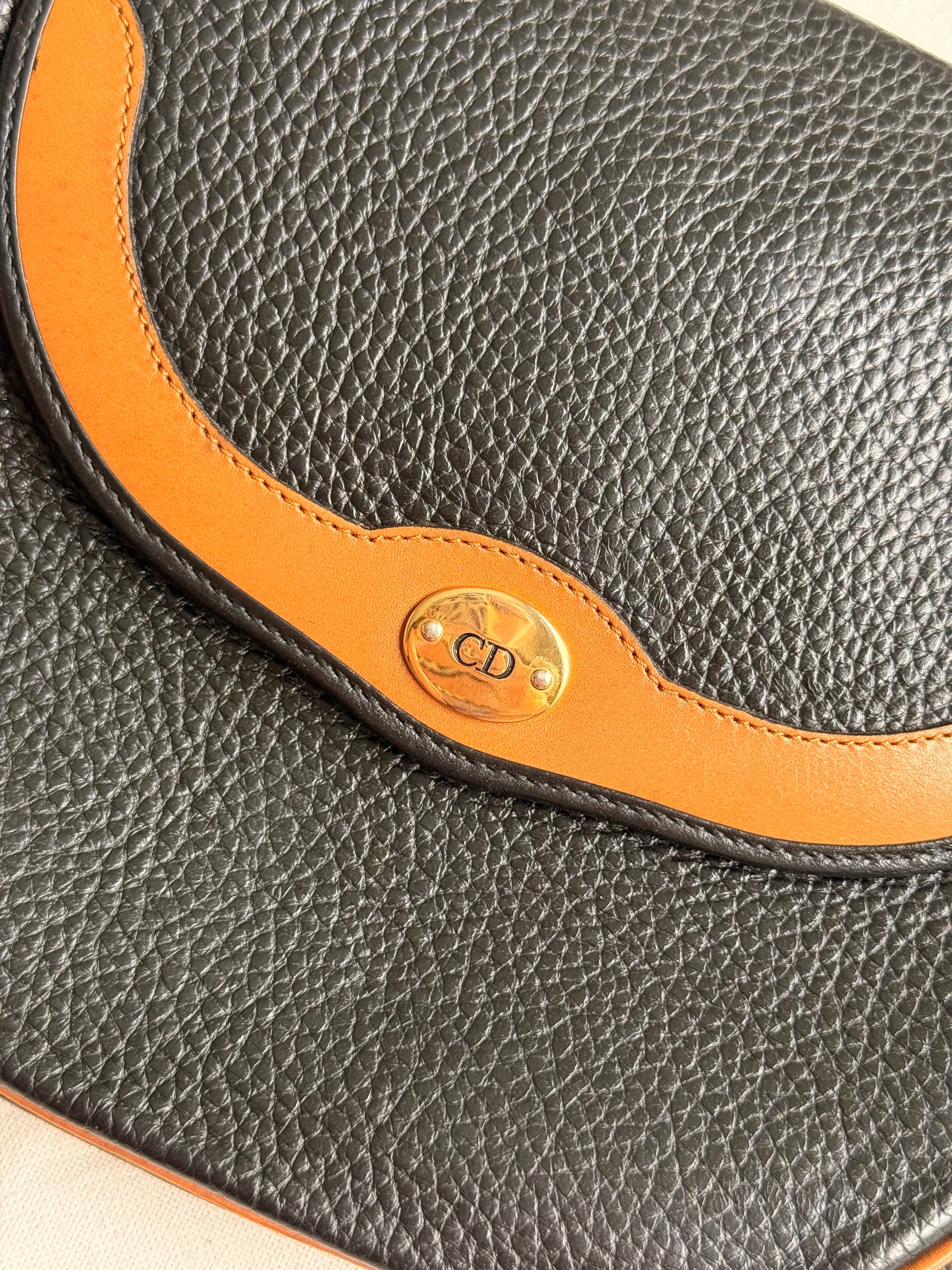 Sac Christian Dior vintage - Cuir bicolore grainé