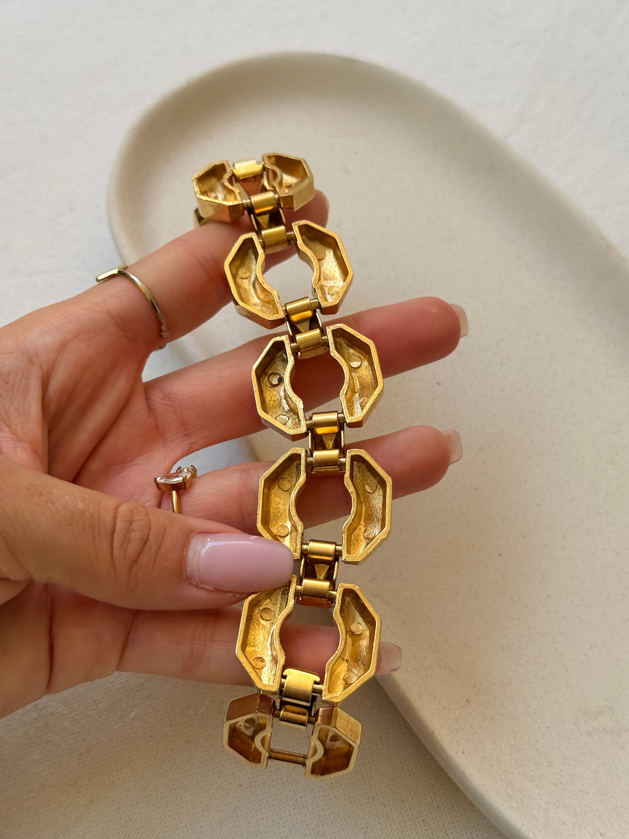 Bracelet vintage - Maillons géométriques