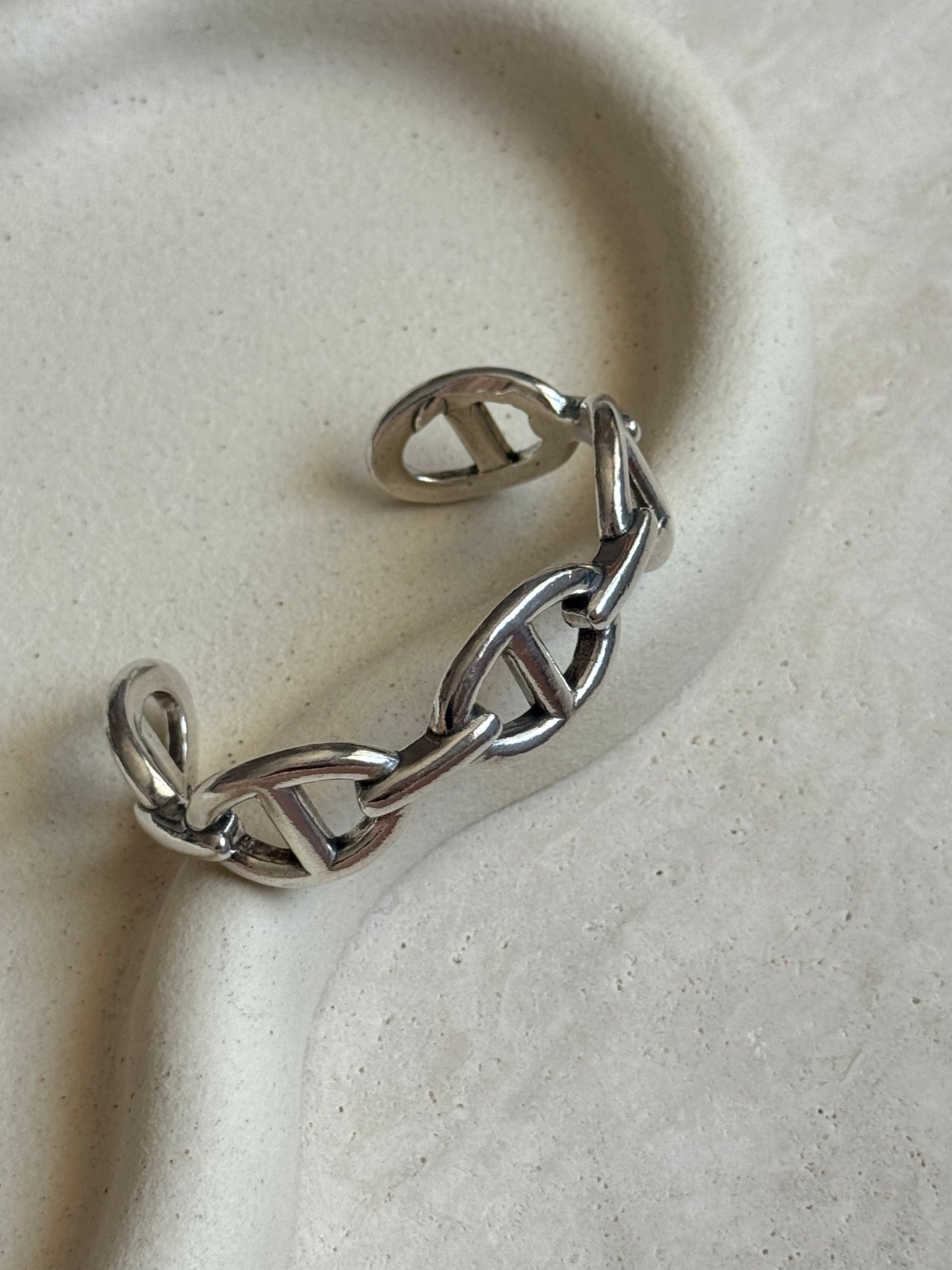 Bracelet jonc en argent – Maille chaîne marine