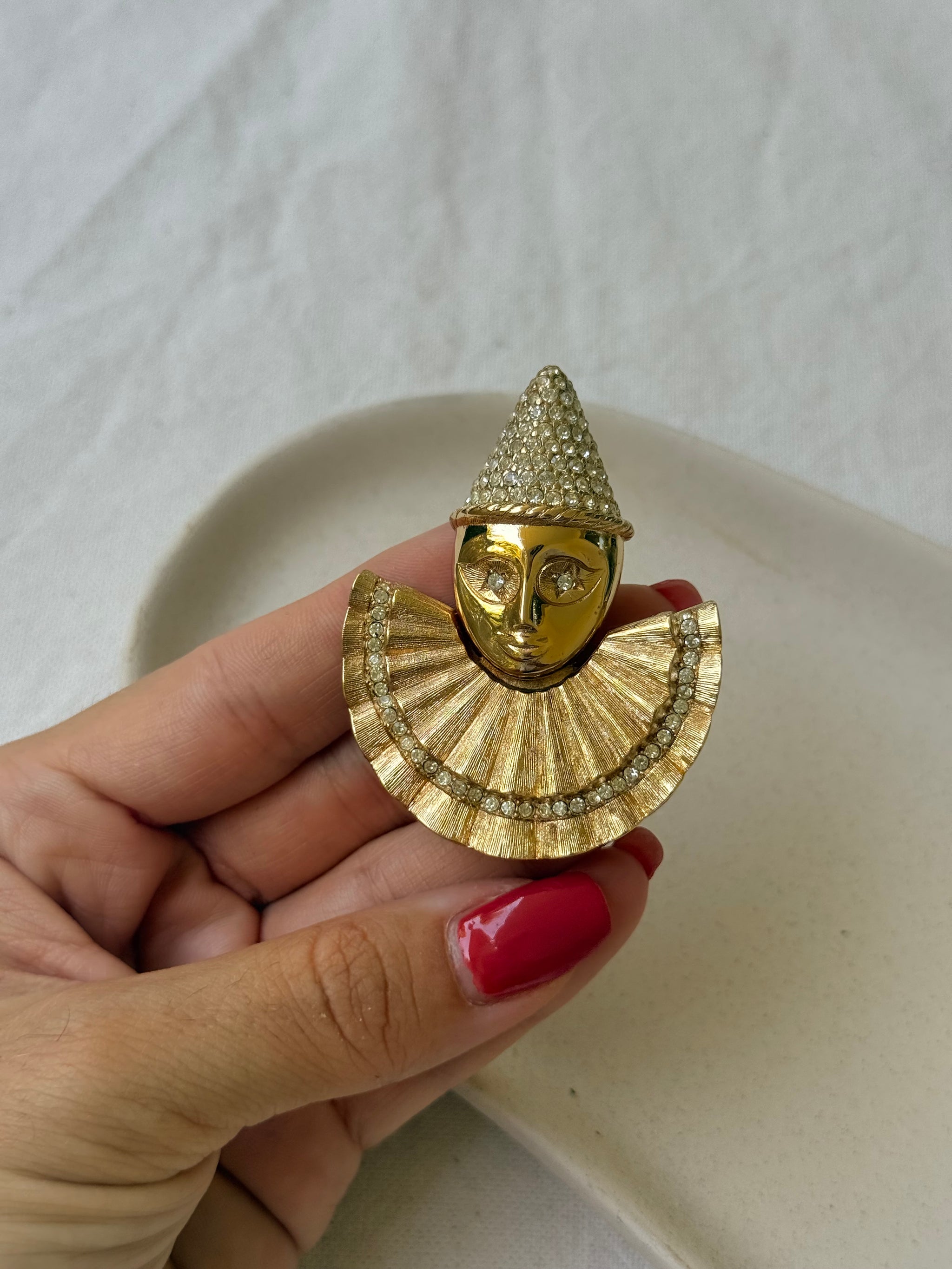 Broche Christian Dior vintage - Arlequin doré