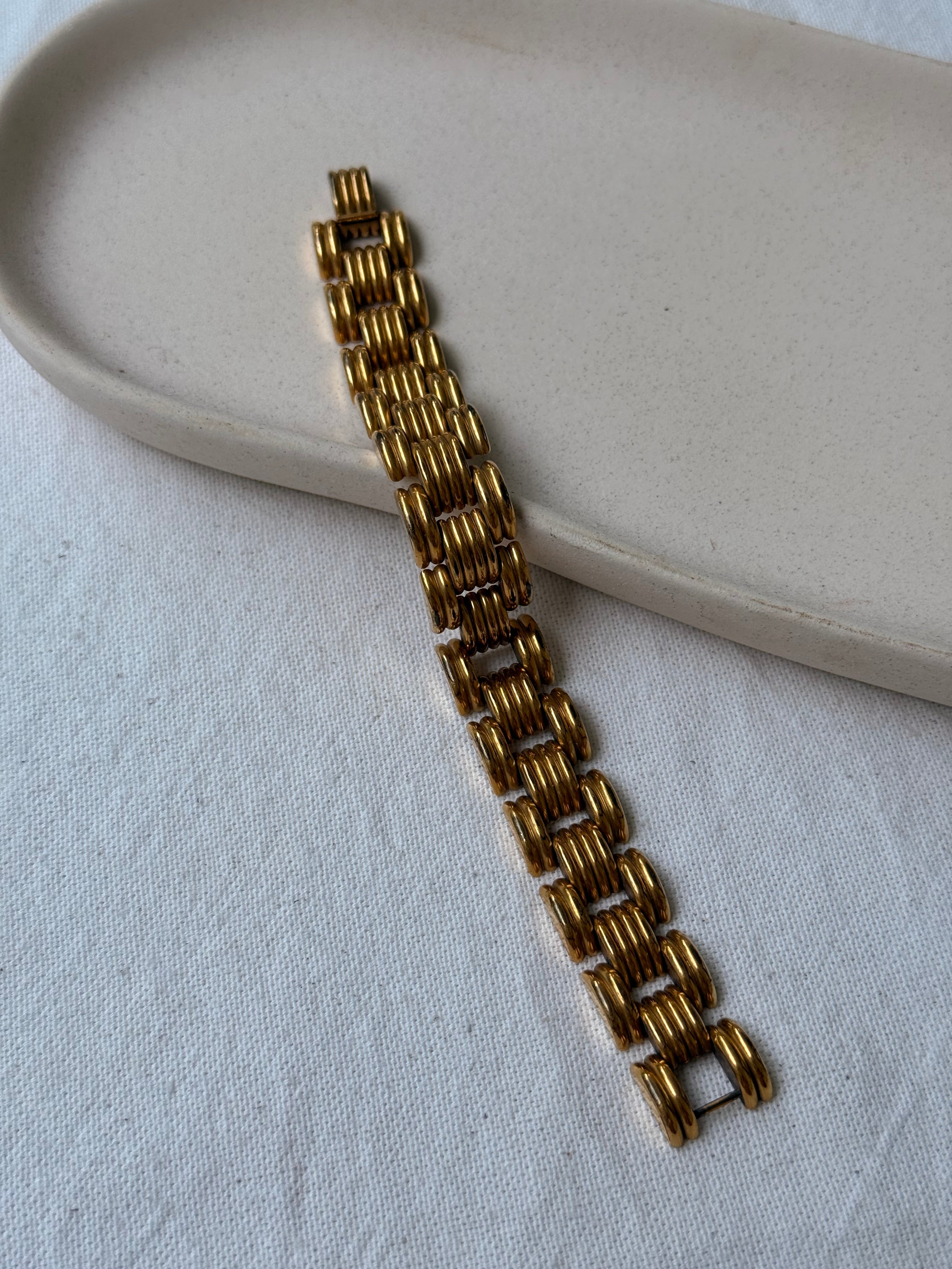 Bracelet vintage - Maille articulée dorée