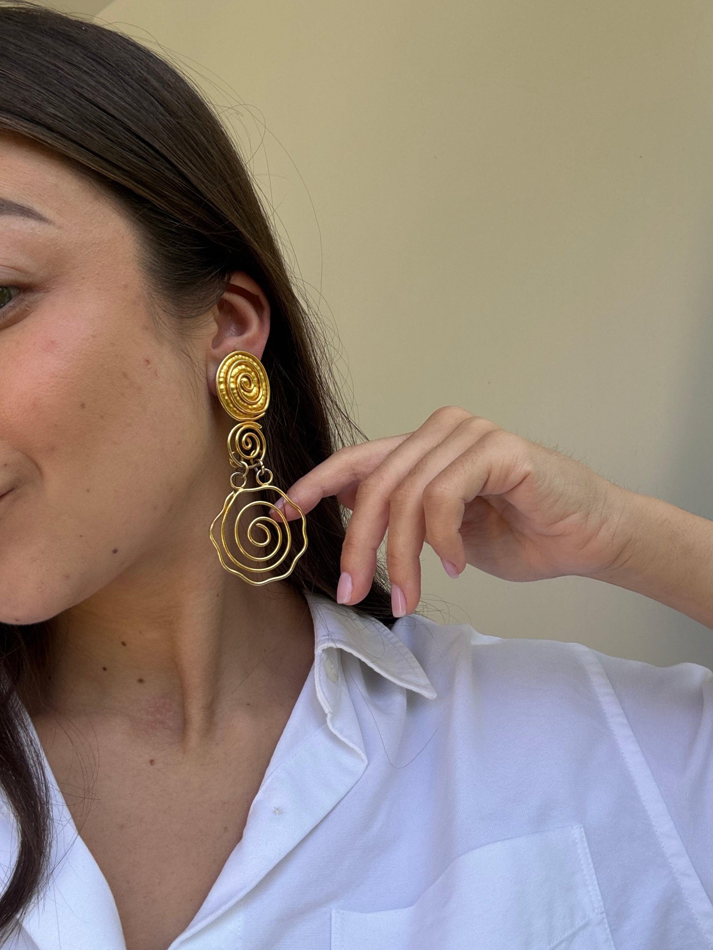 Boucles d’oreilles vintage - Spirales dorées