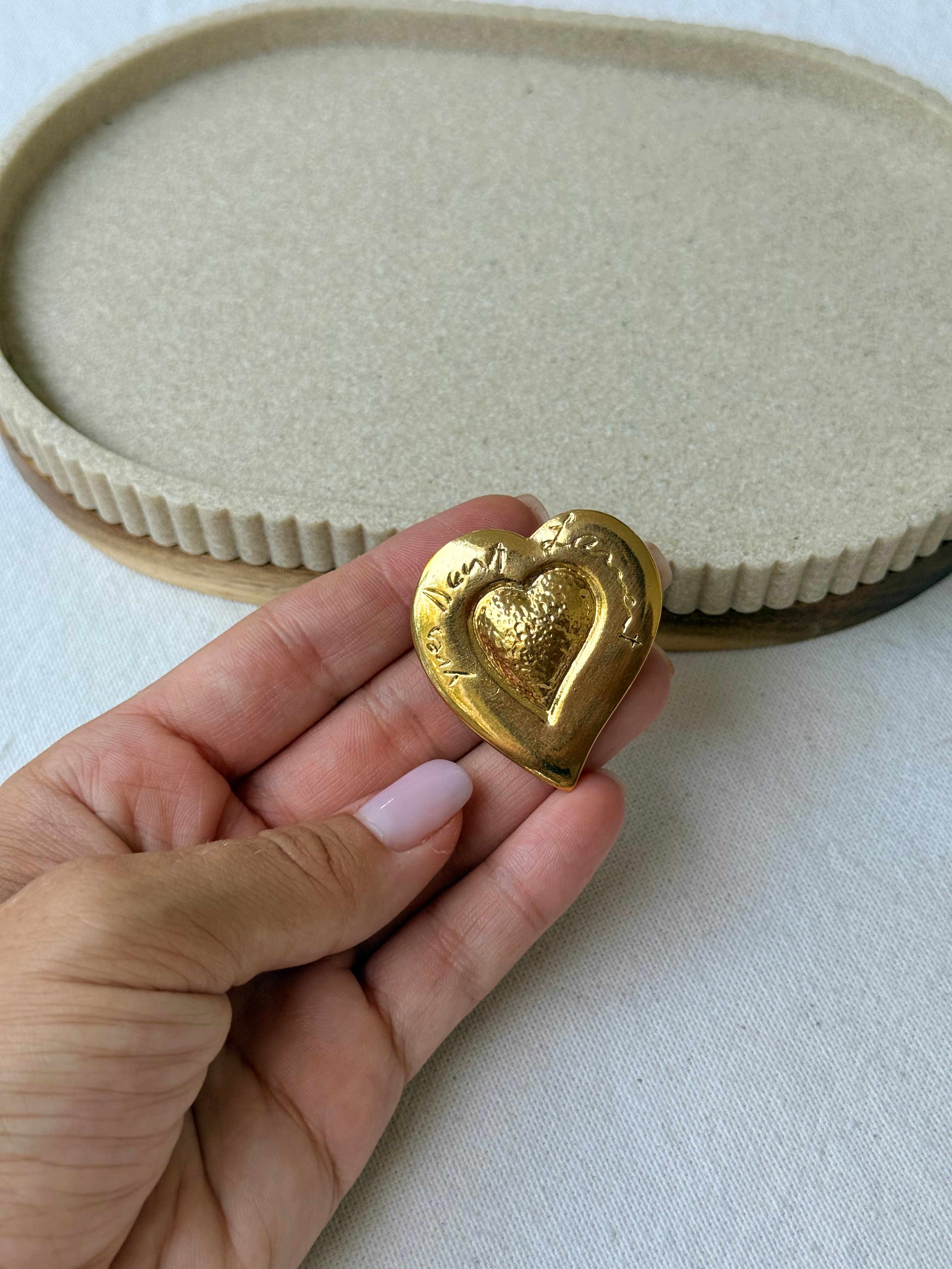 Broche Yves Saint Laurent vintage - Cœur doré