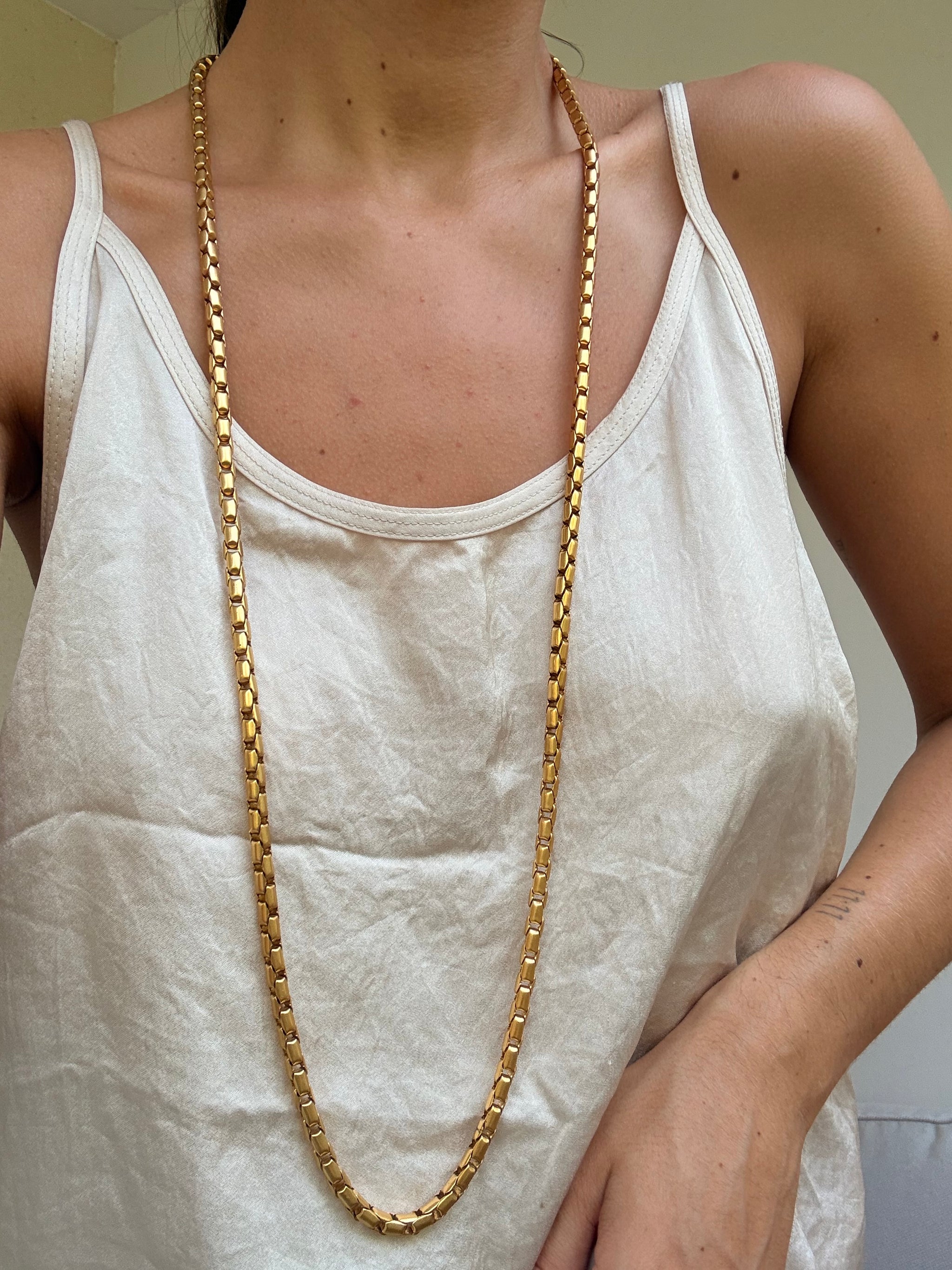 Sautoir Biche de Bere vintage - collier maille dorée