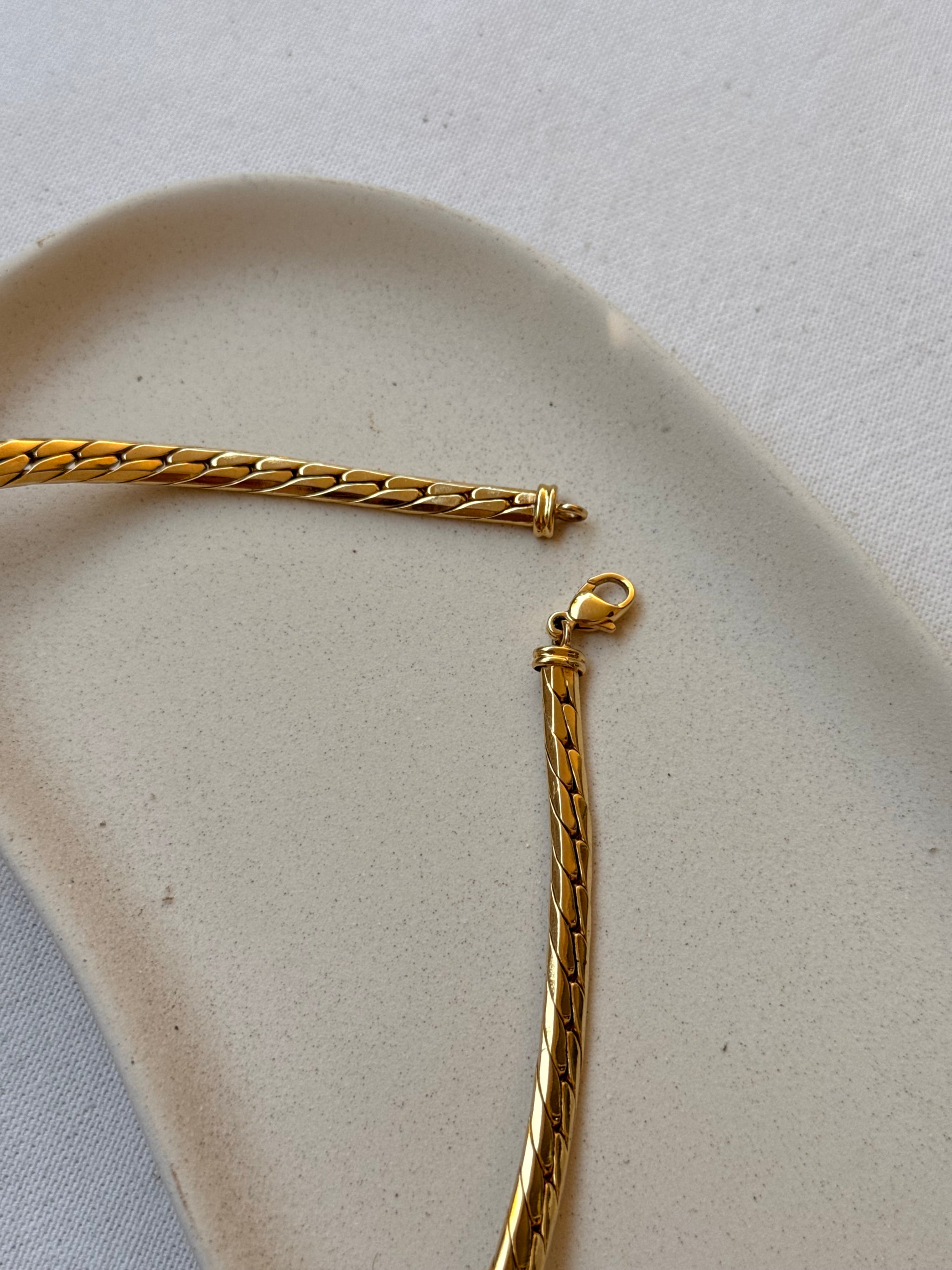 Collier doré vintage - Maille gourmette plate dorée