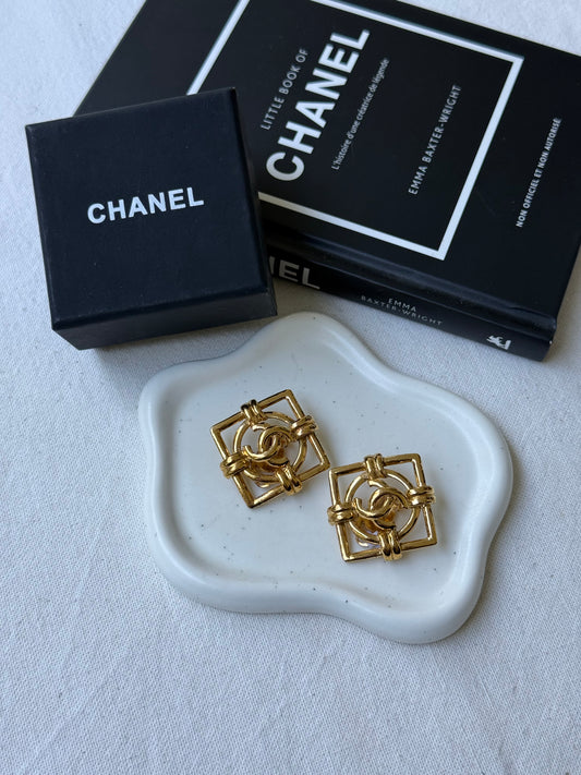 Boucles d’oreilles vintage Chanel - Logo CC ajouré