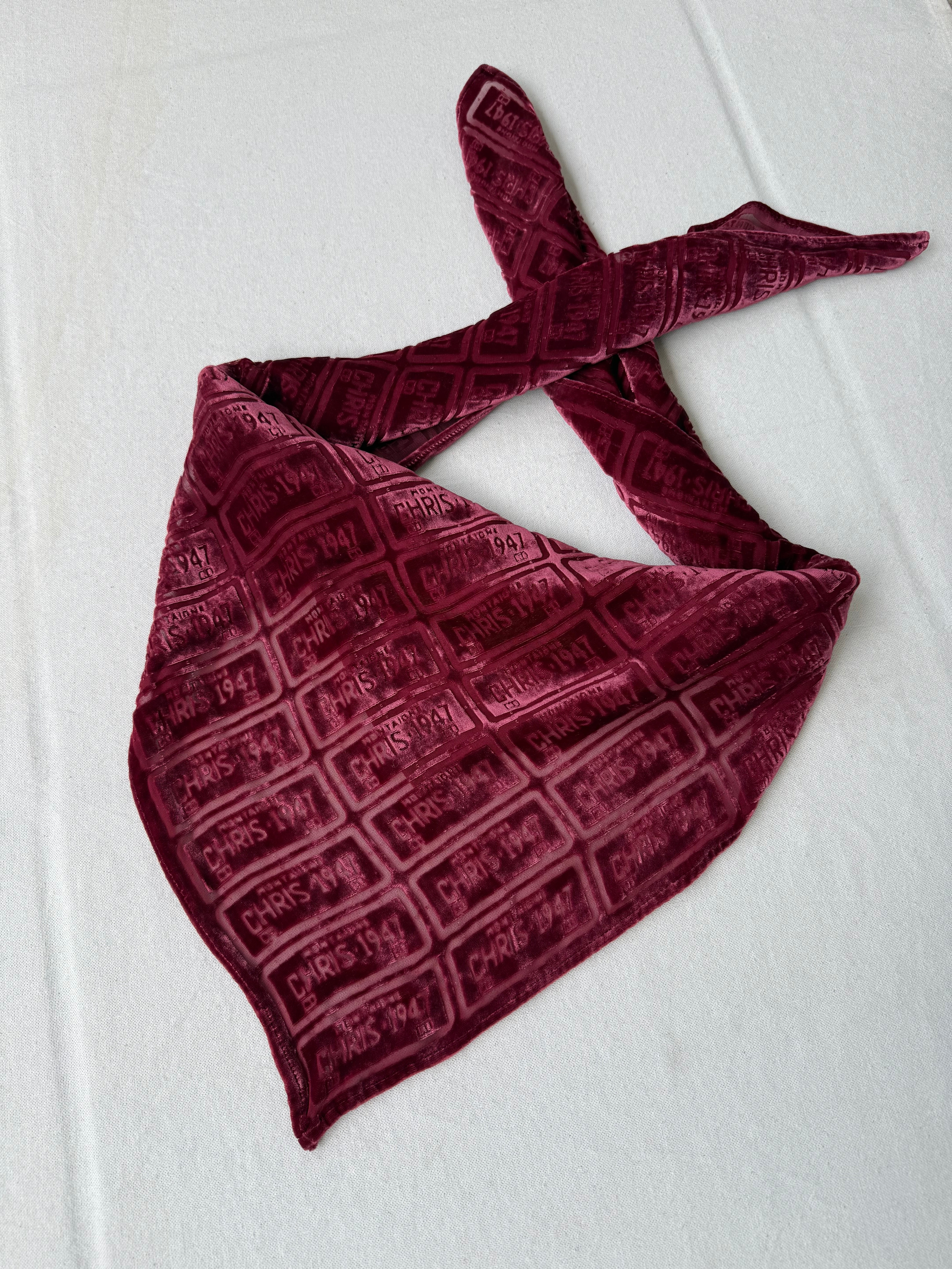 Foulard Christian Dior – Velours bordeaux