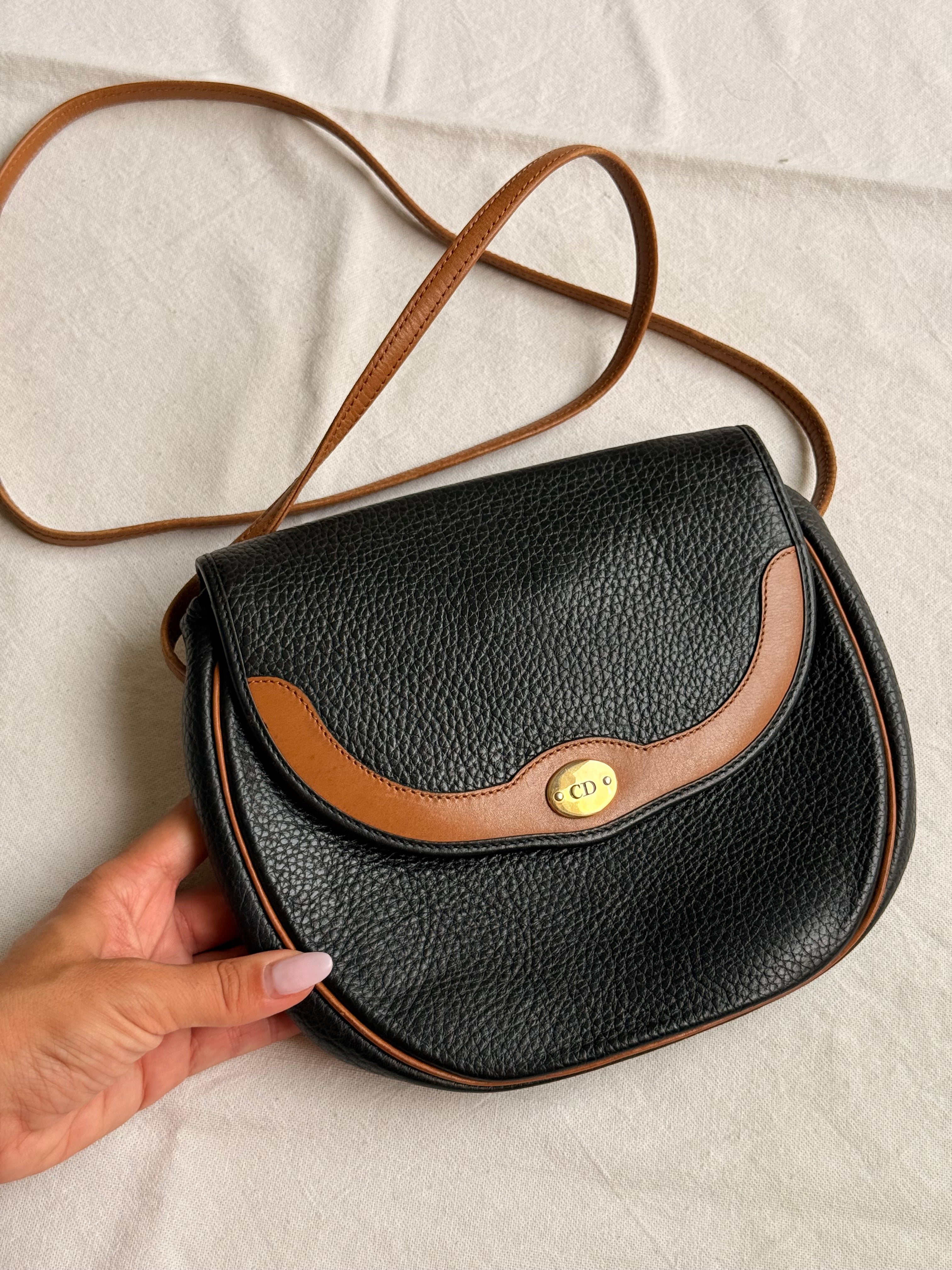 Sac Christian Dior vintage - Cuir bicolore grainé