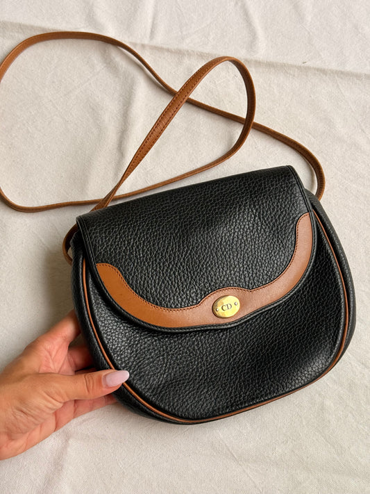 Sac Christian Dior vintage - Cuir bicolore grainé
