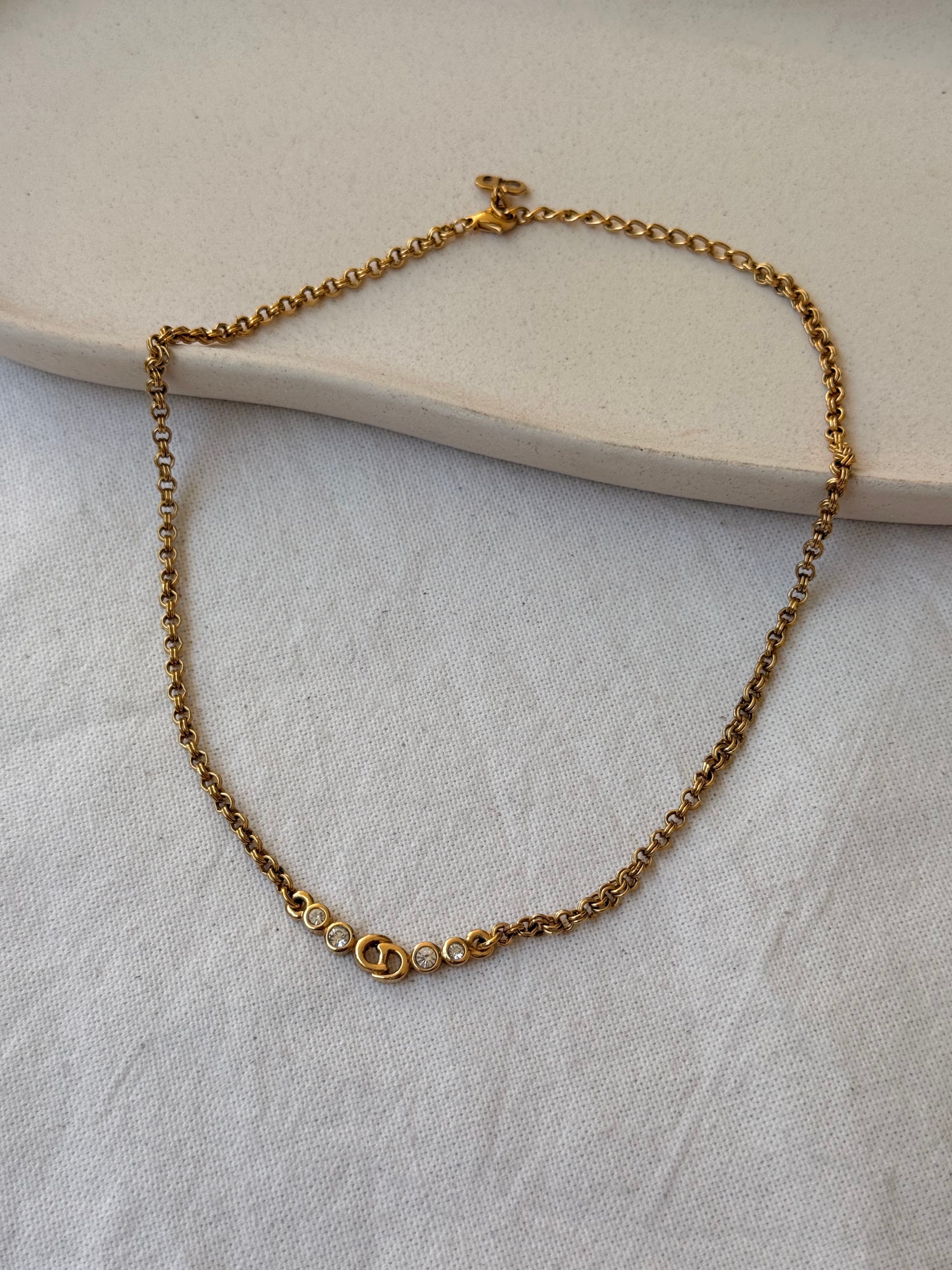 Collier Christian Dior vintage - CD strass