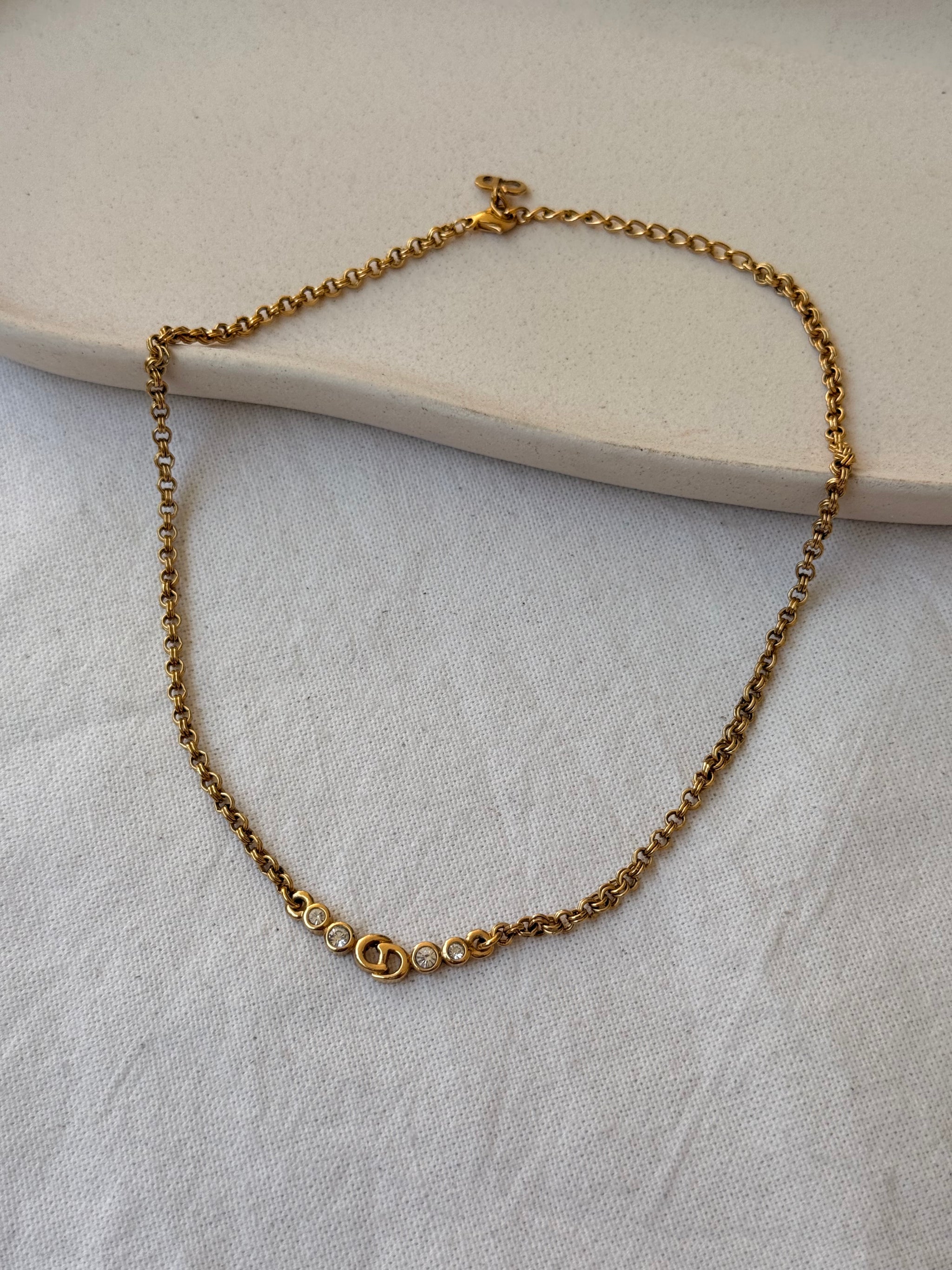 Collier Christian Dior vintage - CD strass