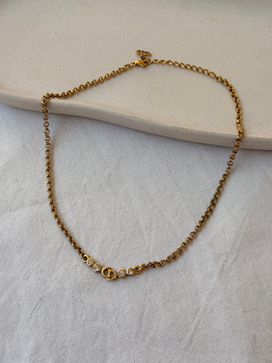 Collier Christian Dior vintage - CD strass