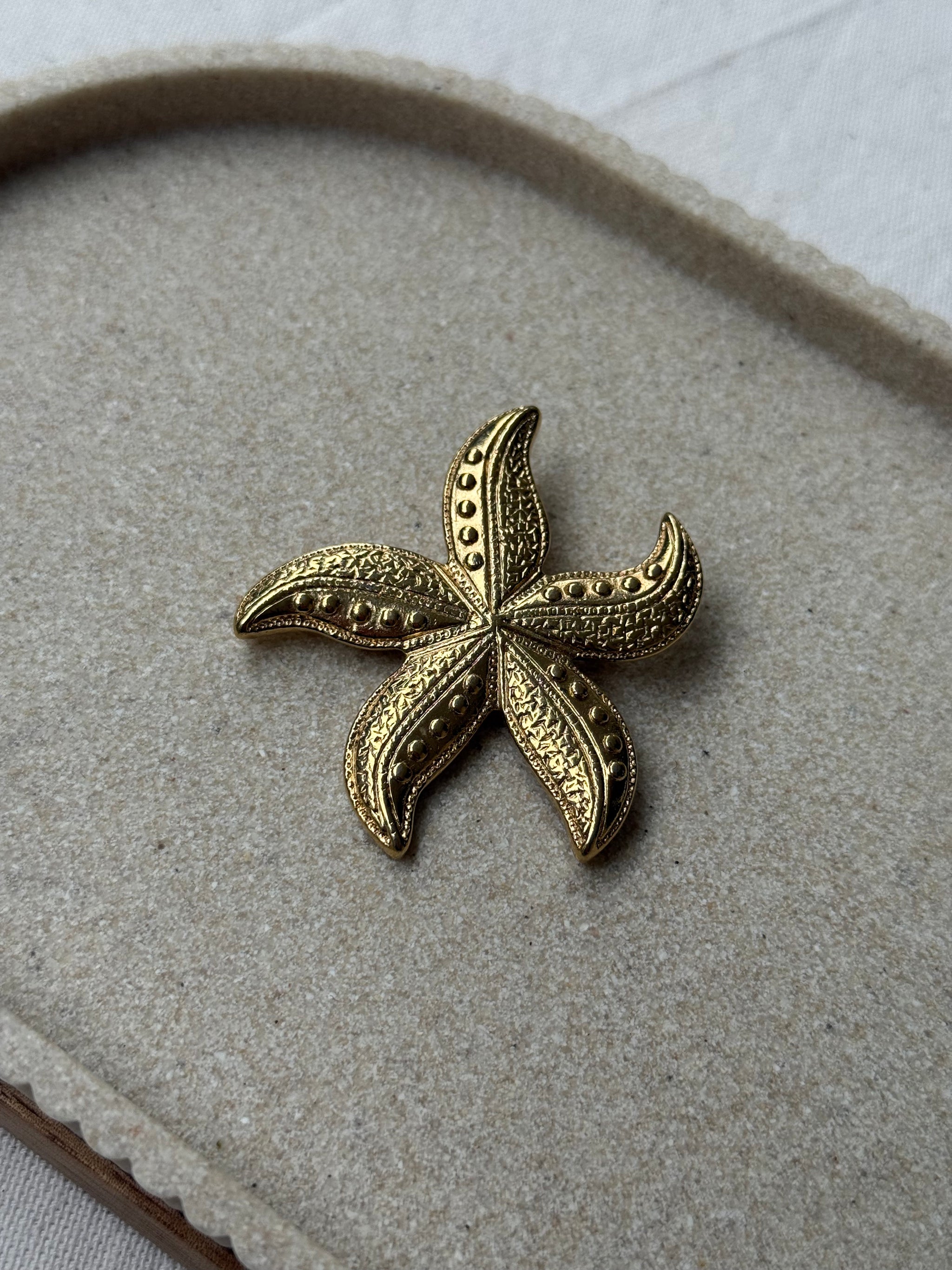 Broche vintage - Étoile de mer dorée